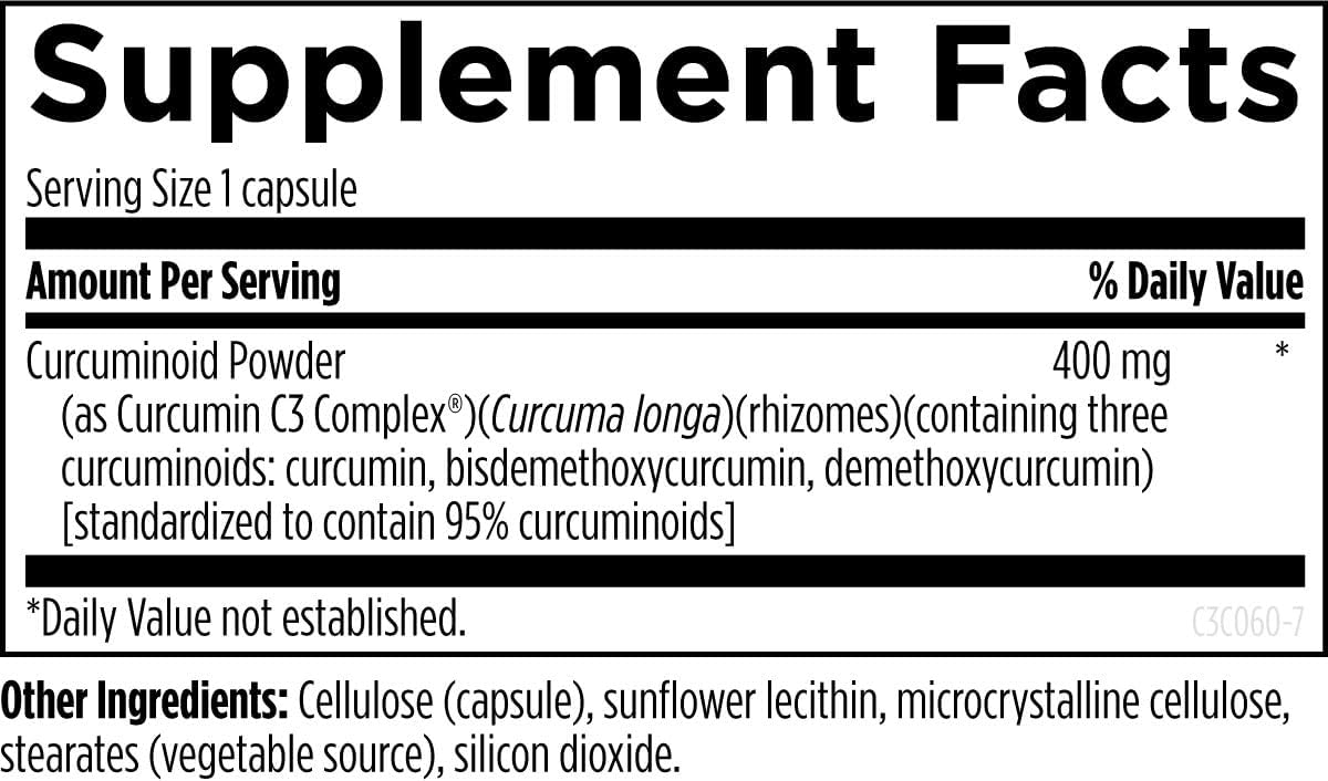 Designs for Health Curcumin Complex C3, 60 cápsulas