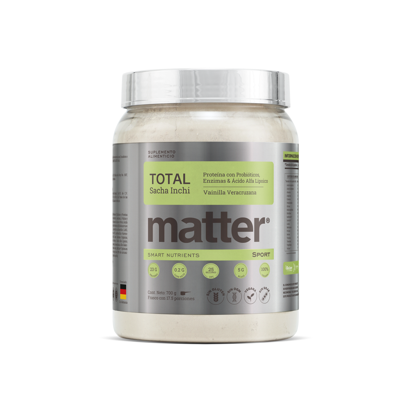 Matter Total Sport | Proteína con Probióticos, Enzimas, Ácido R Lipoico y Sacha Inchi