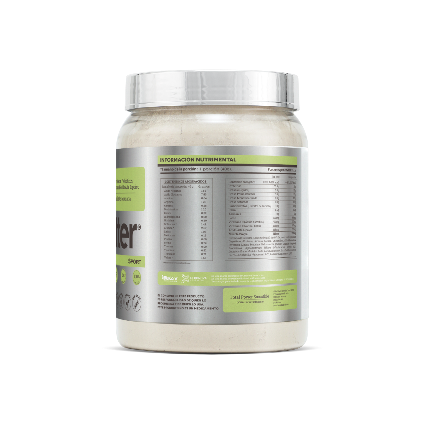 Matter Total Sport | Proteína con Probióticos, Enzimas, Ácido R Lipoico y Sacha Inchi