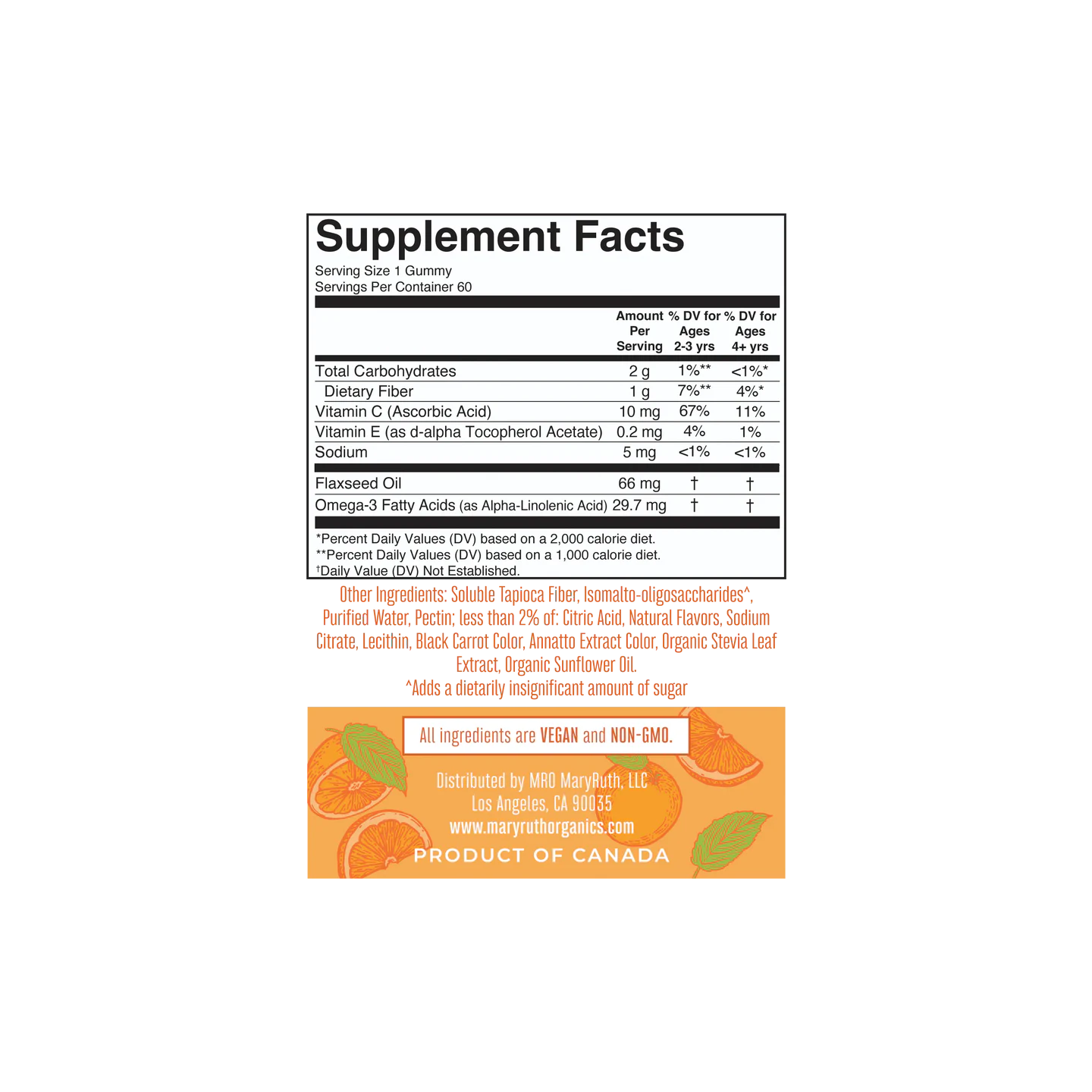 MaryRuth Organics Gomitas Veganas Omega-3 Para Niños (60 gomitas)