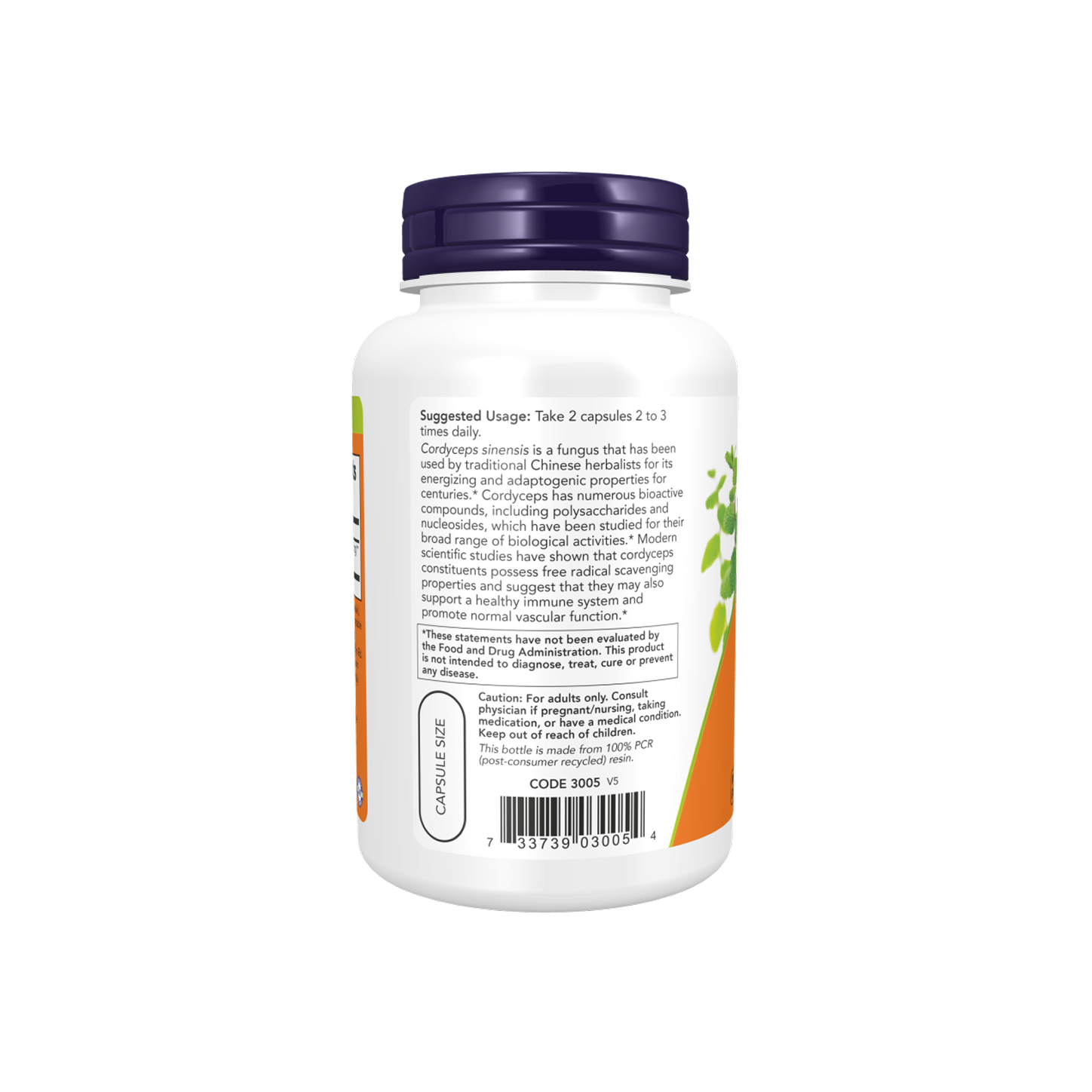 NOW Foods Cordyceps 750 mg, 90 cápsulas vegetales