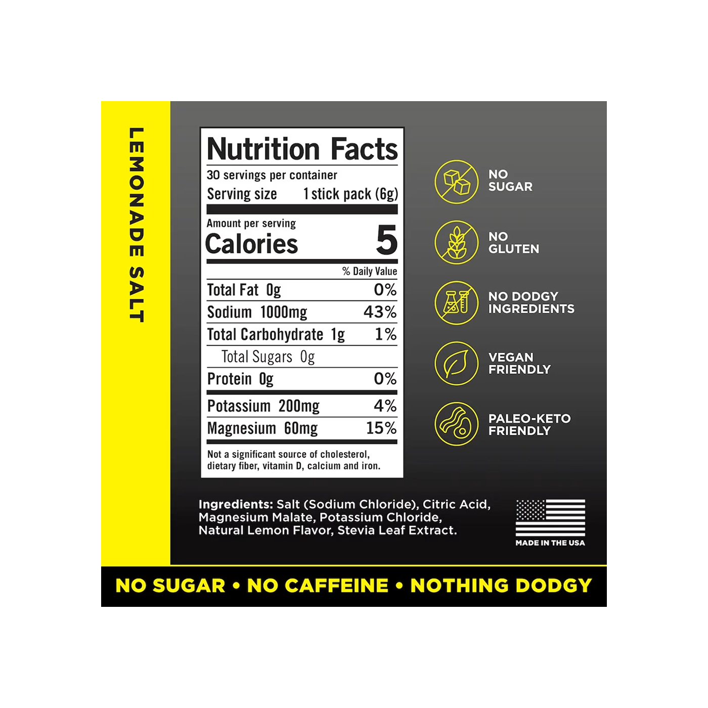 LMNT Recharge Electrolyte Drink Lemonade Salt, 30 sticks