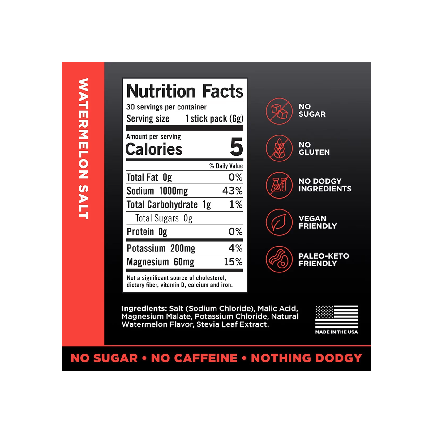 LMNT Recharge Electrolyte Drink Watermelon Salt, 30 sticks