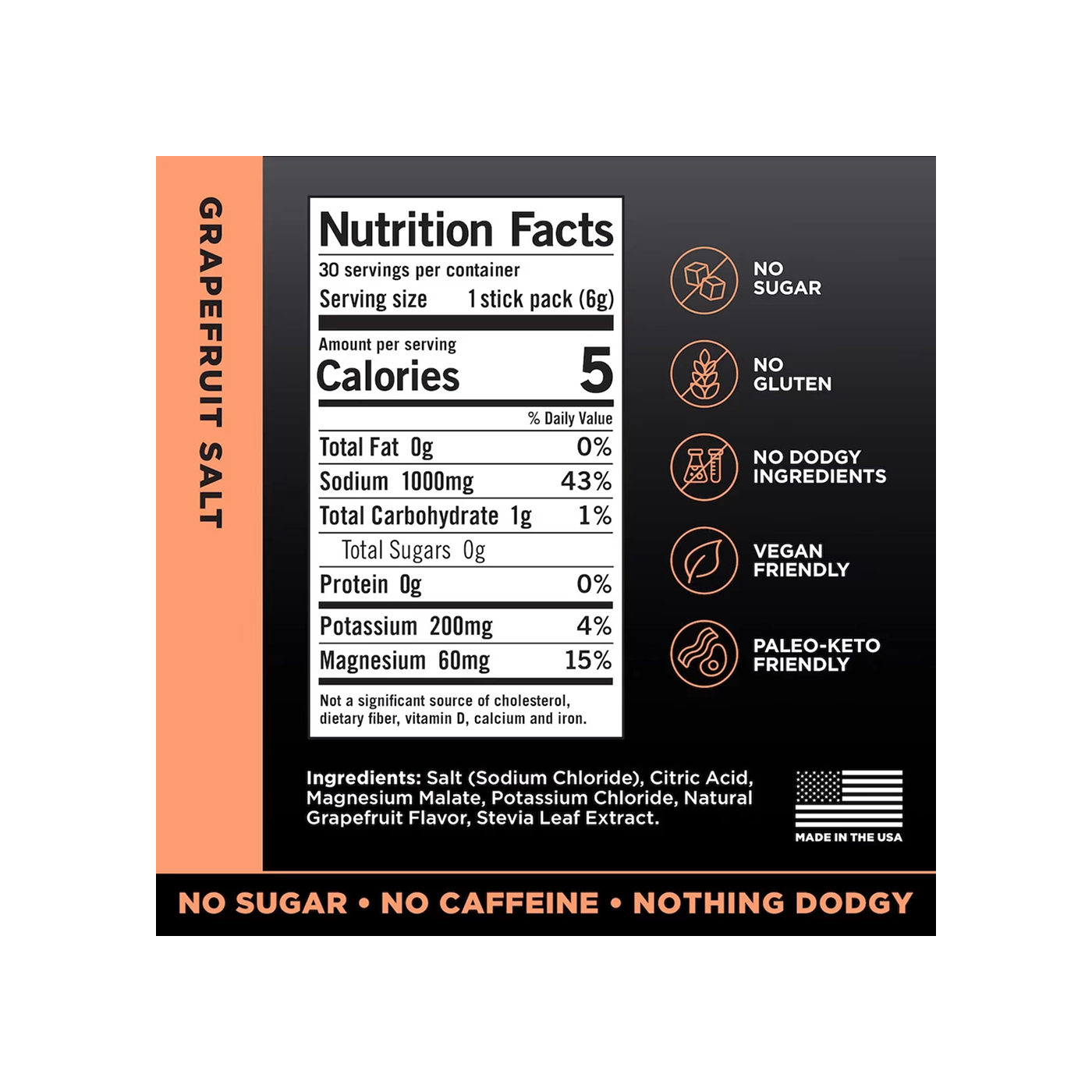LMNT Recharge Electrolyte Drink Grapefruit Salt, 30 sticks
