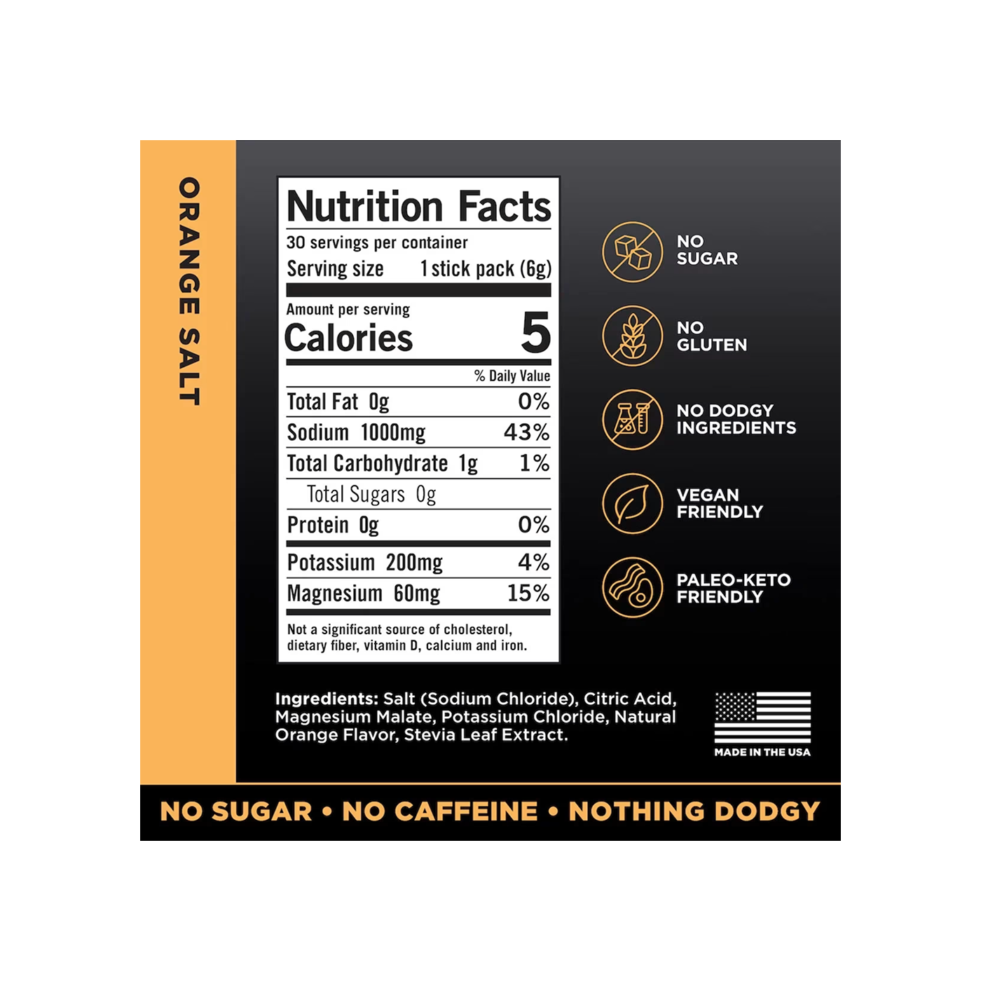 LMNT Recharge Electrolyte Drink Orange Salt, 30 sticks