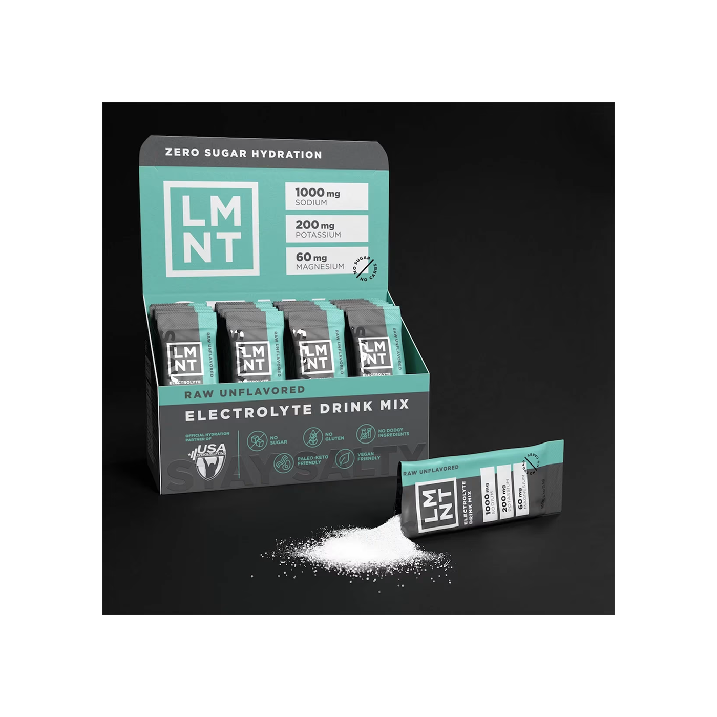 LMNT Recharge Electrolyte Drink Raw Unflavored, 30 sticks