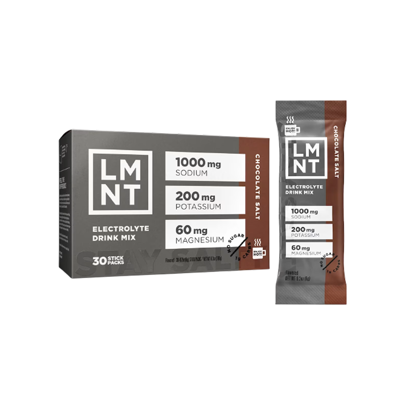 LMNT Recharge Electrolitos Chocolate Salt, 30 sobres