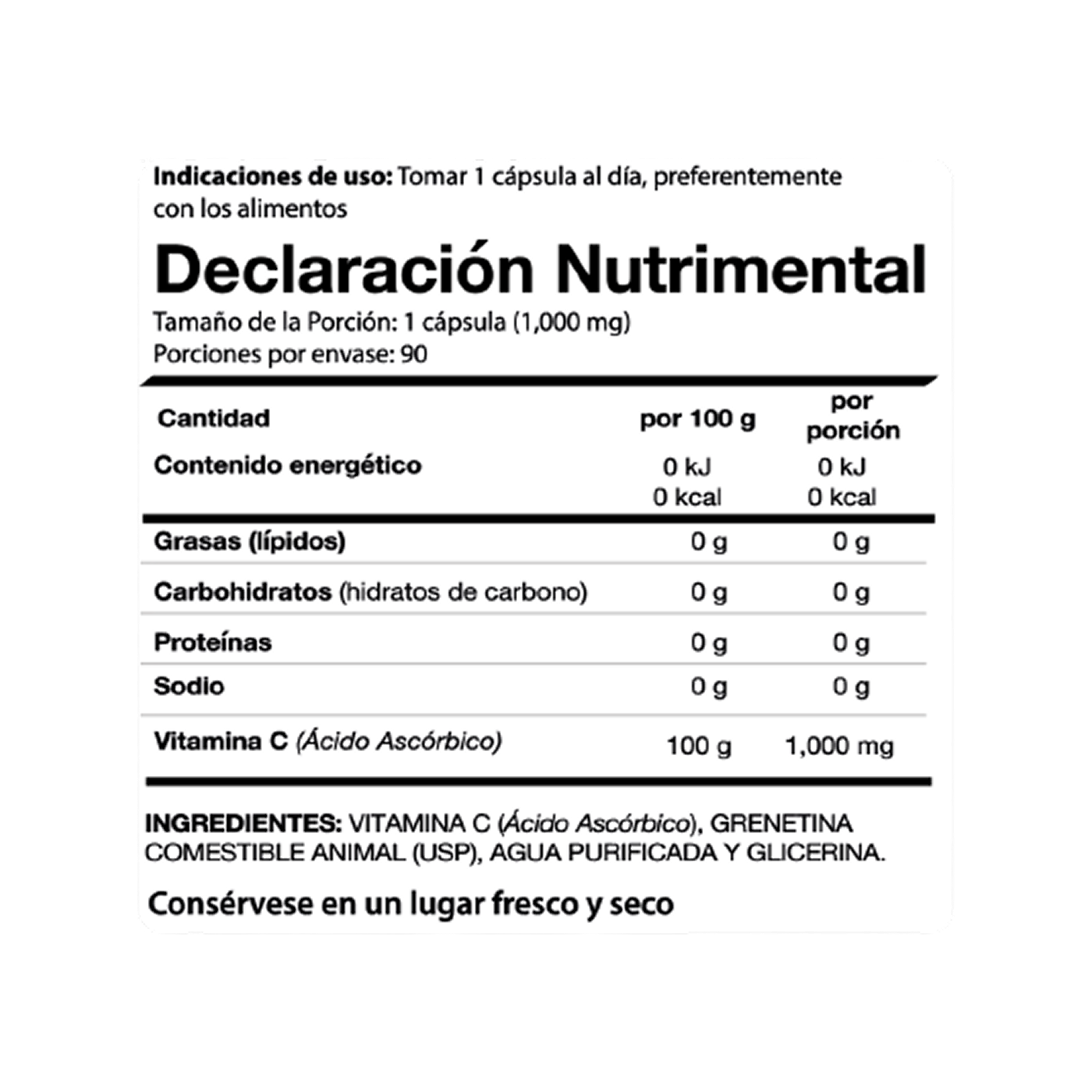 New Functional Vitamina C 1000 mg, 90 cápsulas