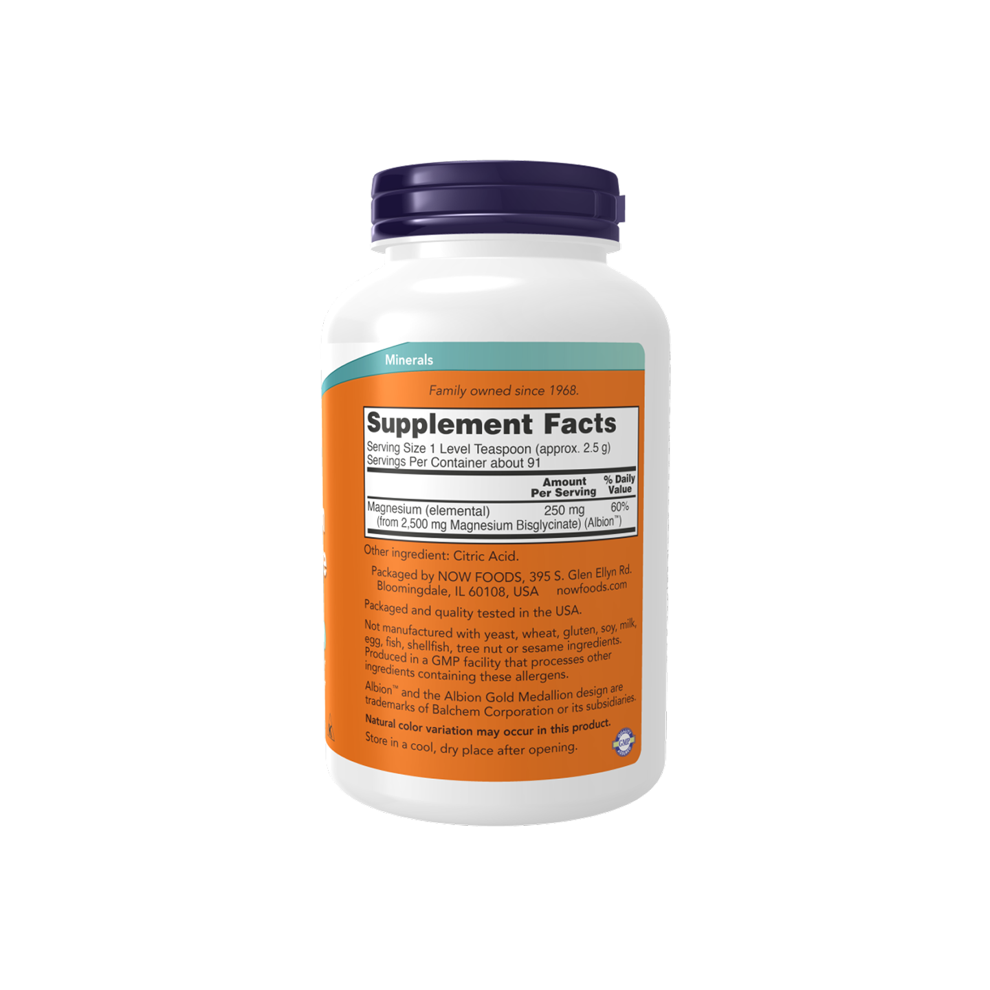 NOW Foods Magnesio Bisglicinato, 227 g (Polvo)