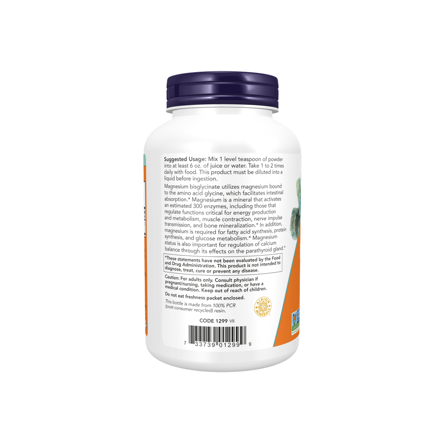 NOW Foods Magnesio Bisglicinato, 227 g (Polvo)