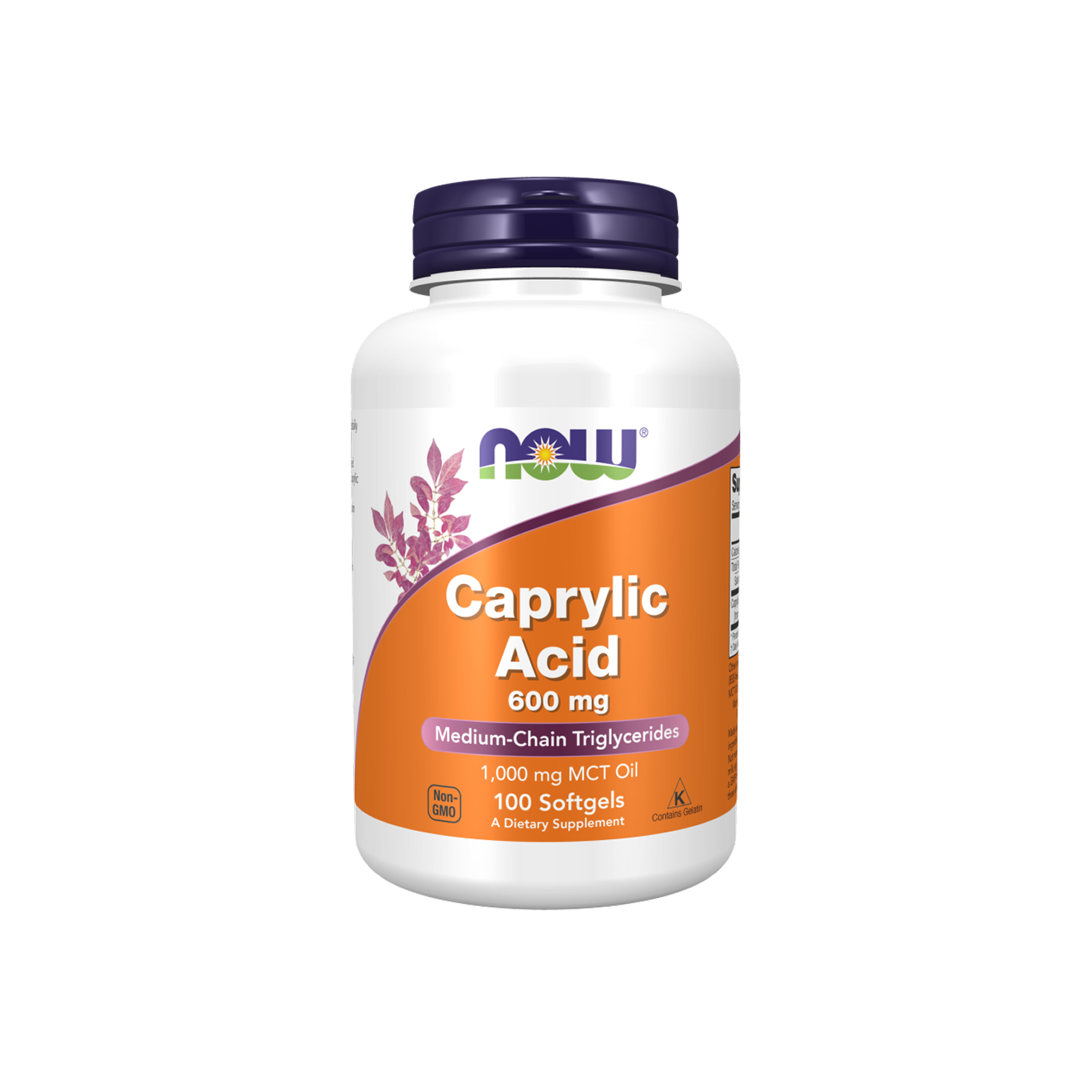 NOW Foods Ácido Caprílico 600 mg 100 cápsulas blandas