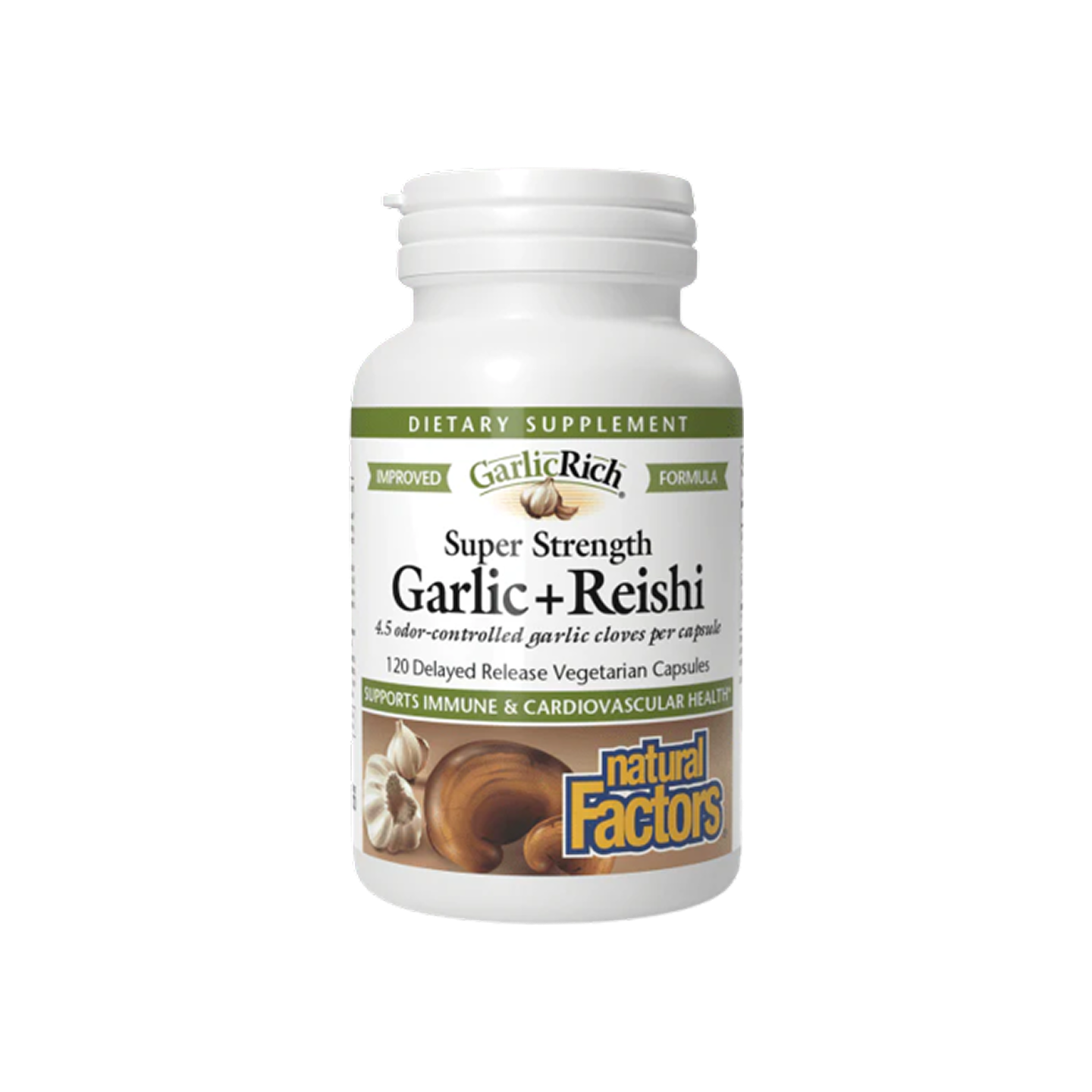 Natural Factors GarlicRich Extracto de Ajo y Reishi 120 Cápsulas Vegetales