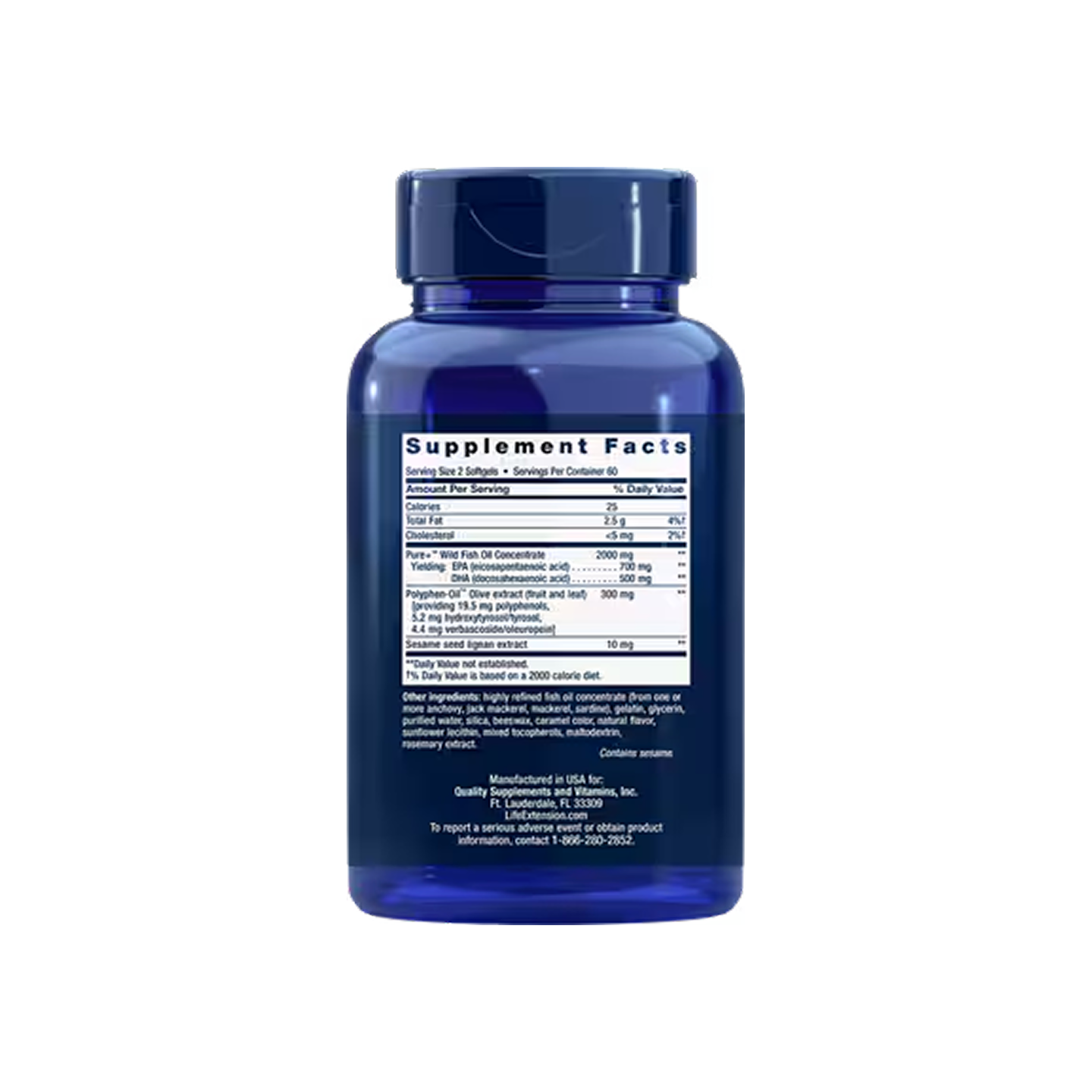 Life Extension Super Omega-3 EPA/DHA Aceite de Pescado 120 cápsulas