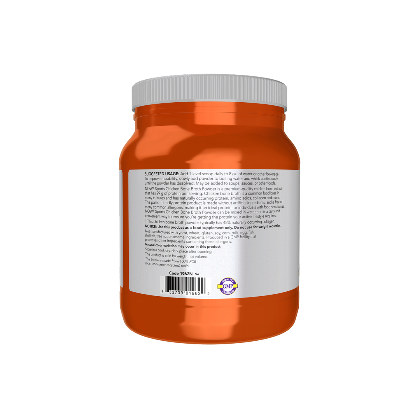 NOW Foods Bone Broth Chicken 544 g, polvo