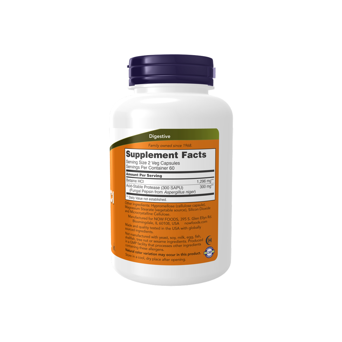 NOW Foods Betaine HCl 648 mg, 120 cápsulas vegetales