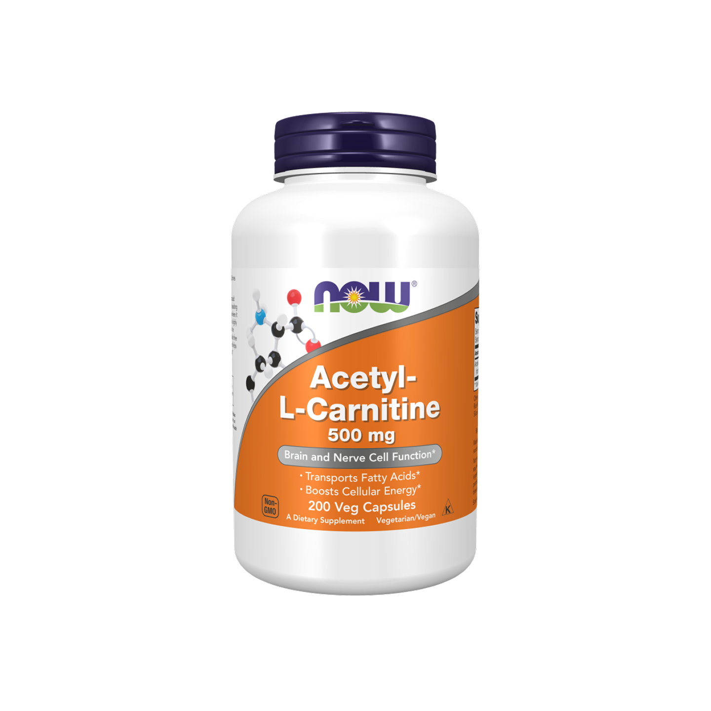 NOW Foods Acetyl-L-Carnitina 500 mg, 200 cápsulas vegetales