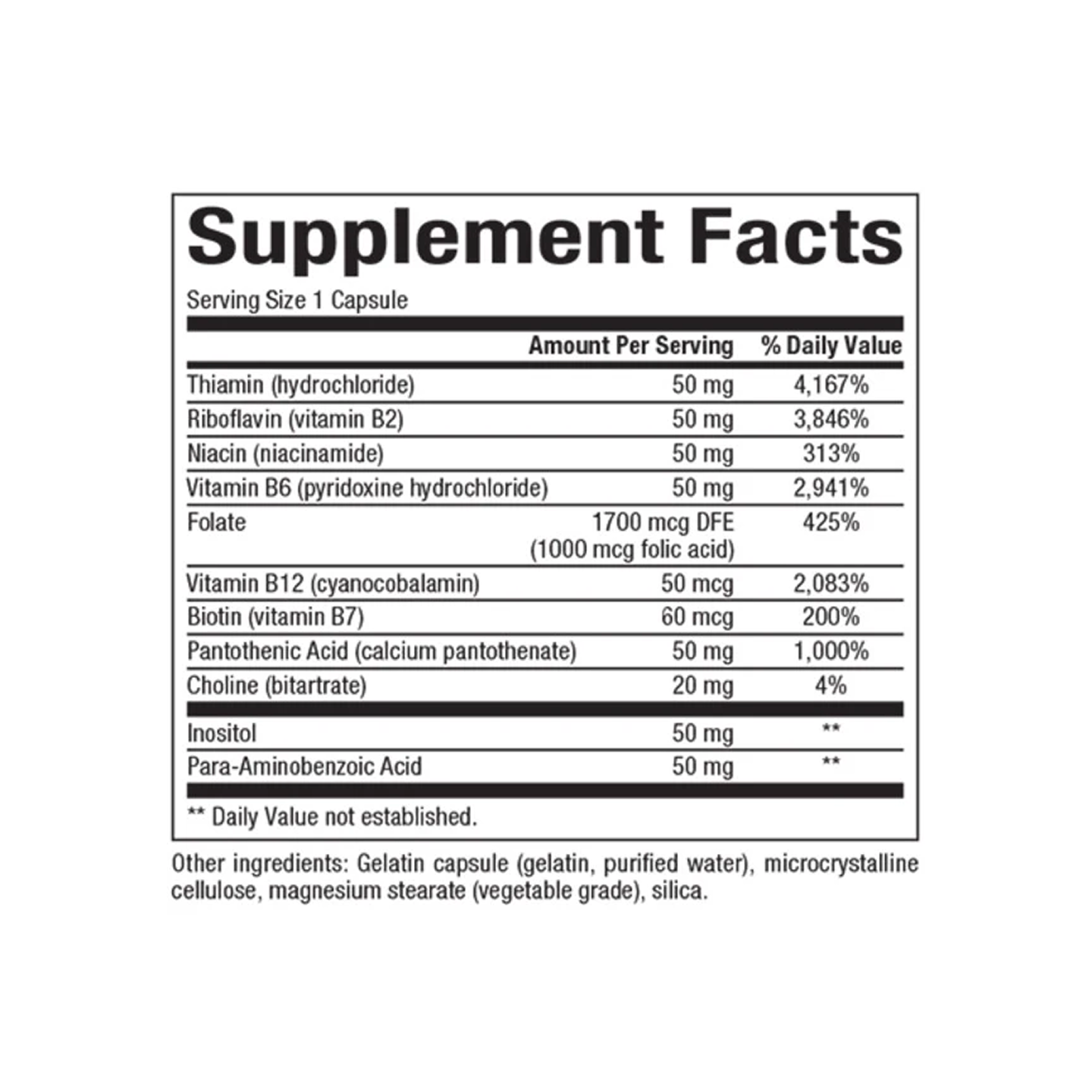 Natural Factors Hi-Potency Vitamin B Complex 50 mg 90 Cápsulas
