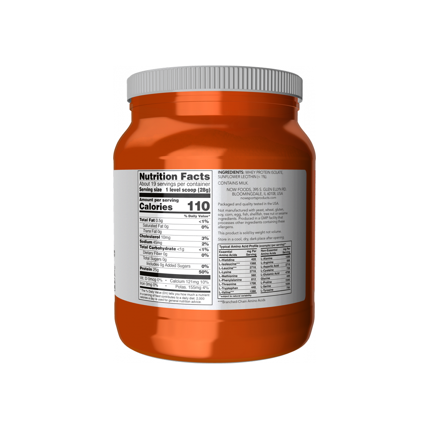 NOW Foods Aislado de Proteína de Suero Sin Sabor 1.2 lbs (545 g)