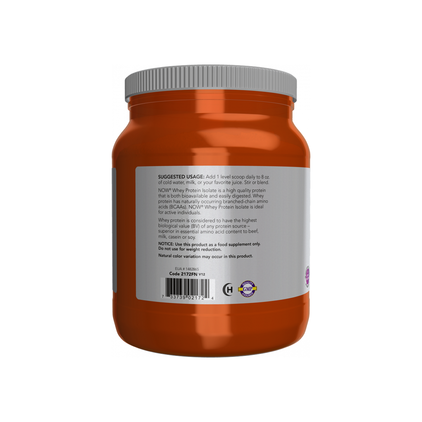 NOW Foods Aislado de Proteína de Suero Sin Sabor 1.2 lbs (545 g)