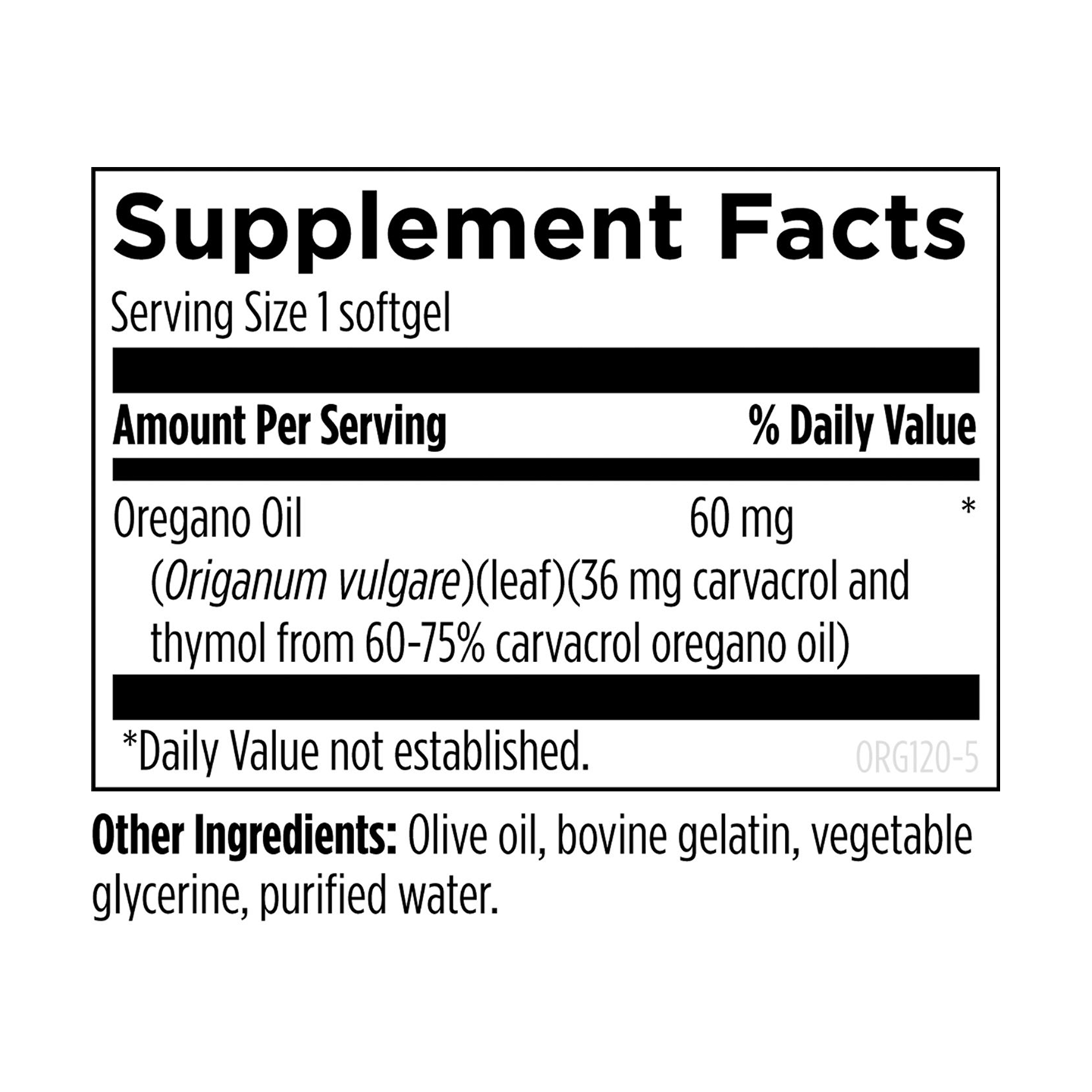 Designs for Health Oil of Oregano 120 Softgels