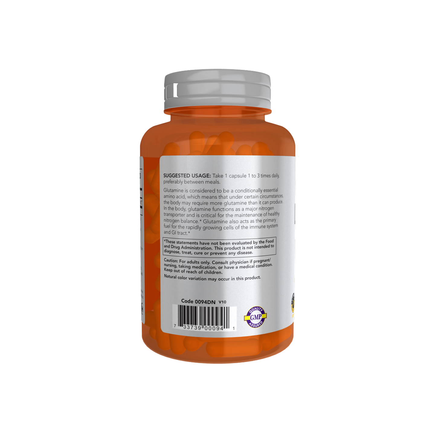 Now Foods L-Glutamina Doble Potencia 1000 mg – 120 cápsulas vegetales