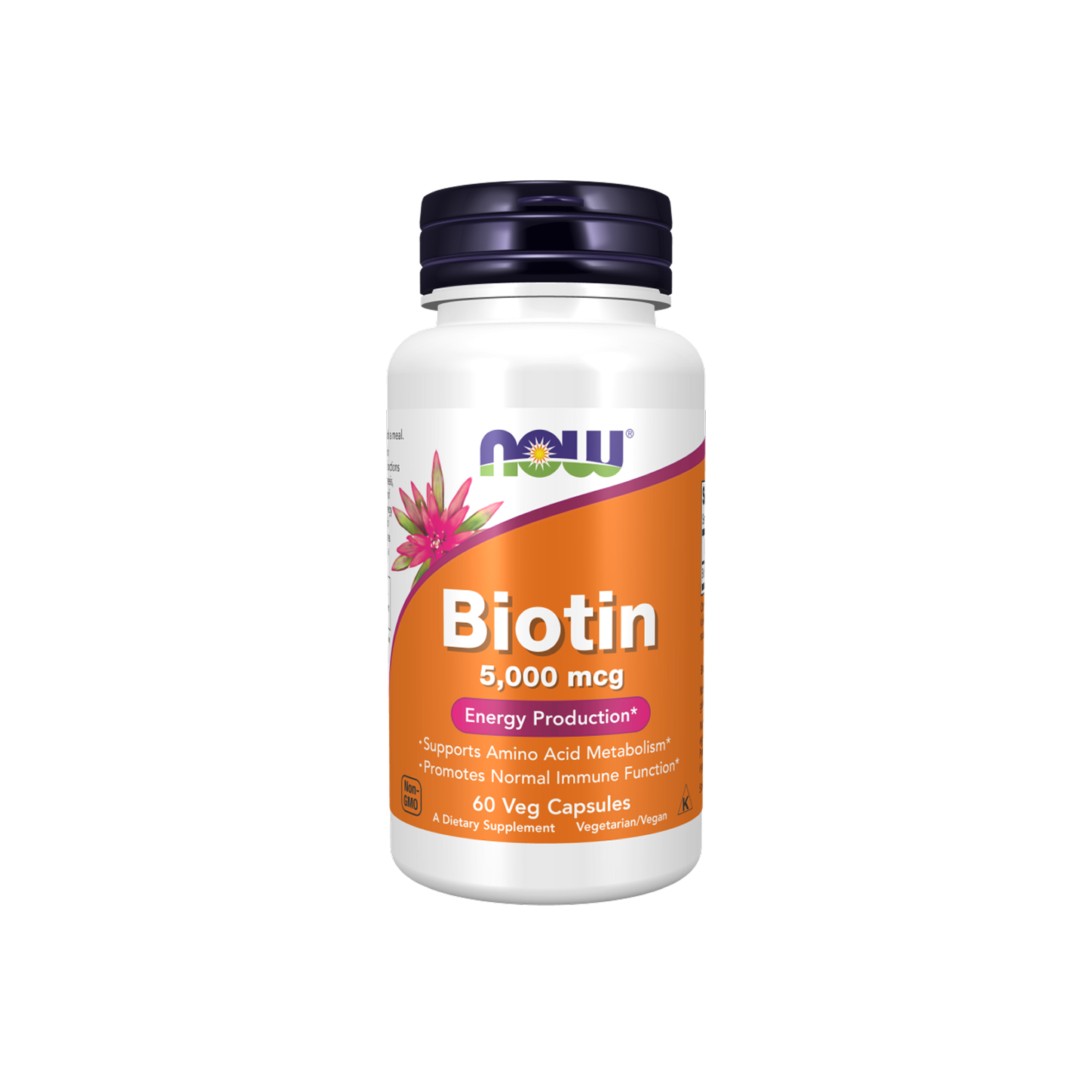 NOW Foods Biotina 5,000 mcg – 60 cápsulas vegetales