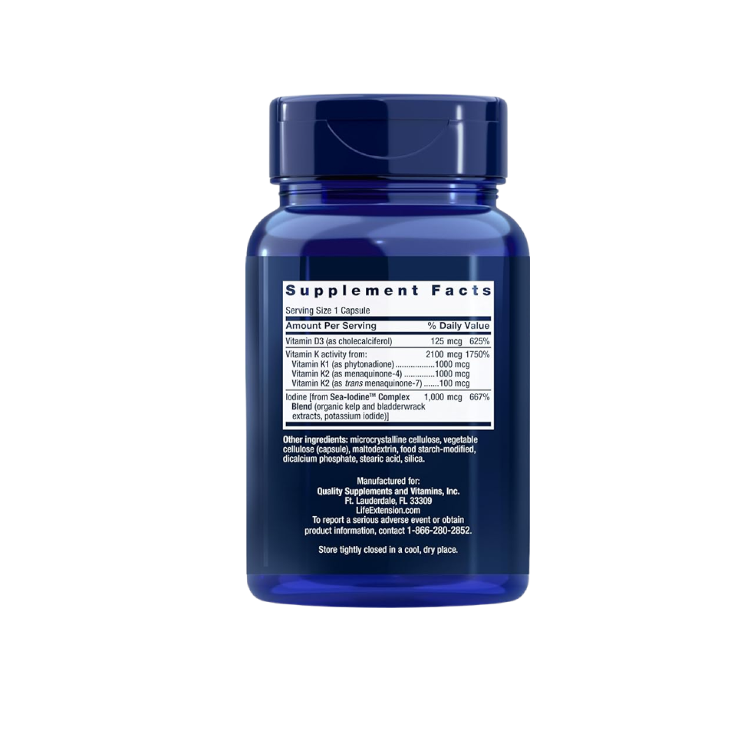 Vitaminas D y K con yodo marino