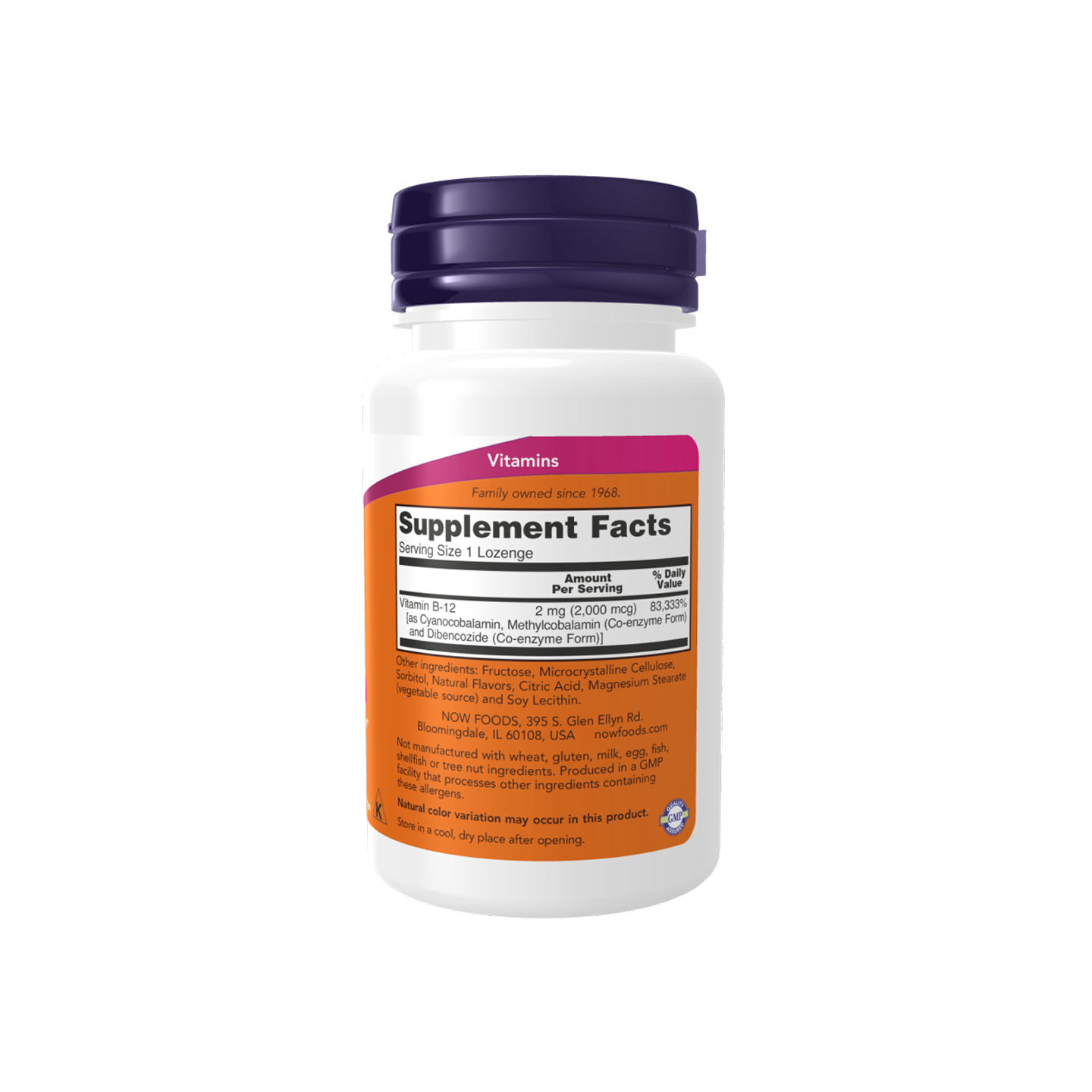 NOW Foods Vitamina B12 2000 mcg, 100 tabletas sublinguales