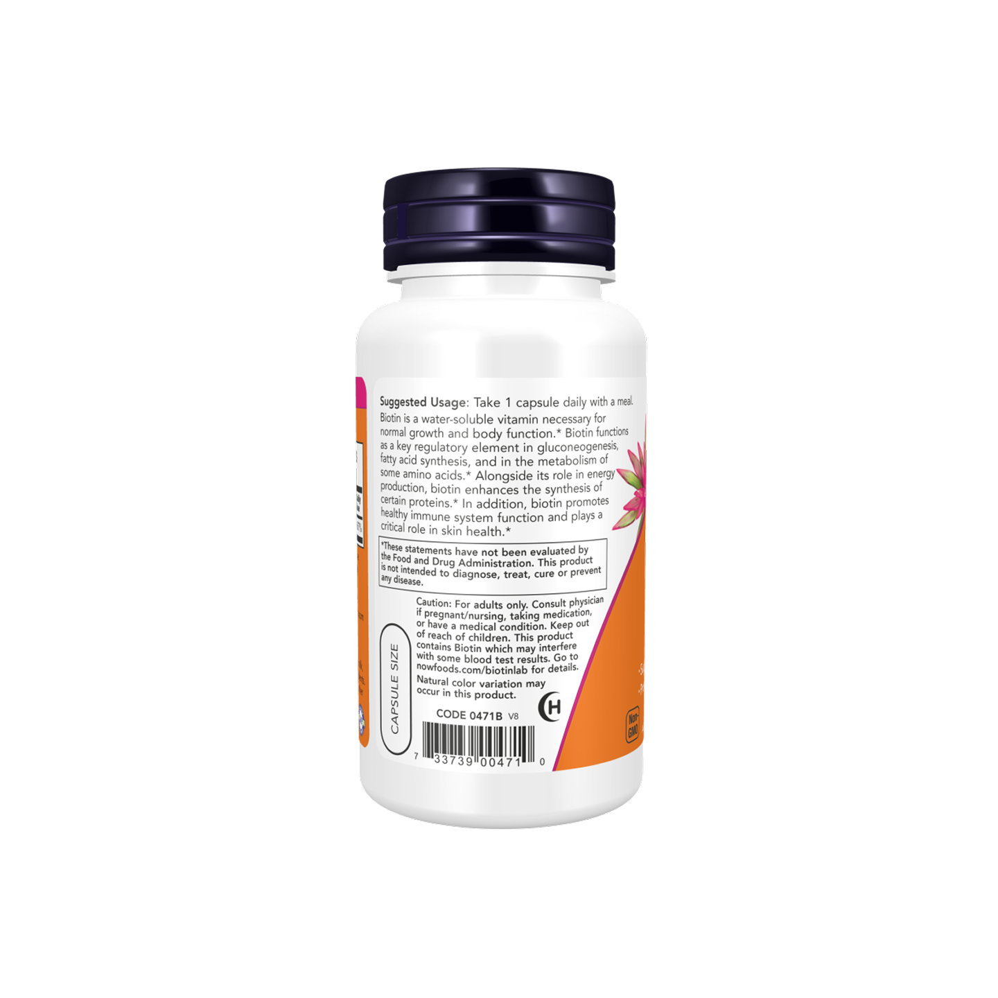 NOW Foods Biotina 5,000 mcg – 60 cápsulas vegetales