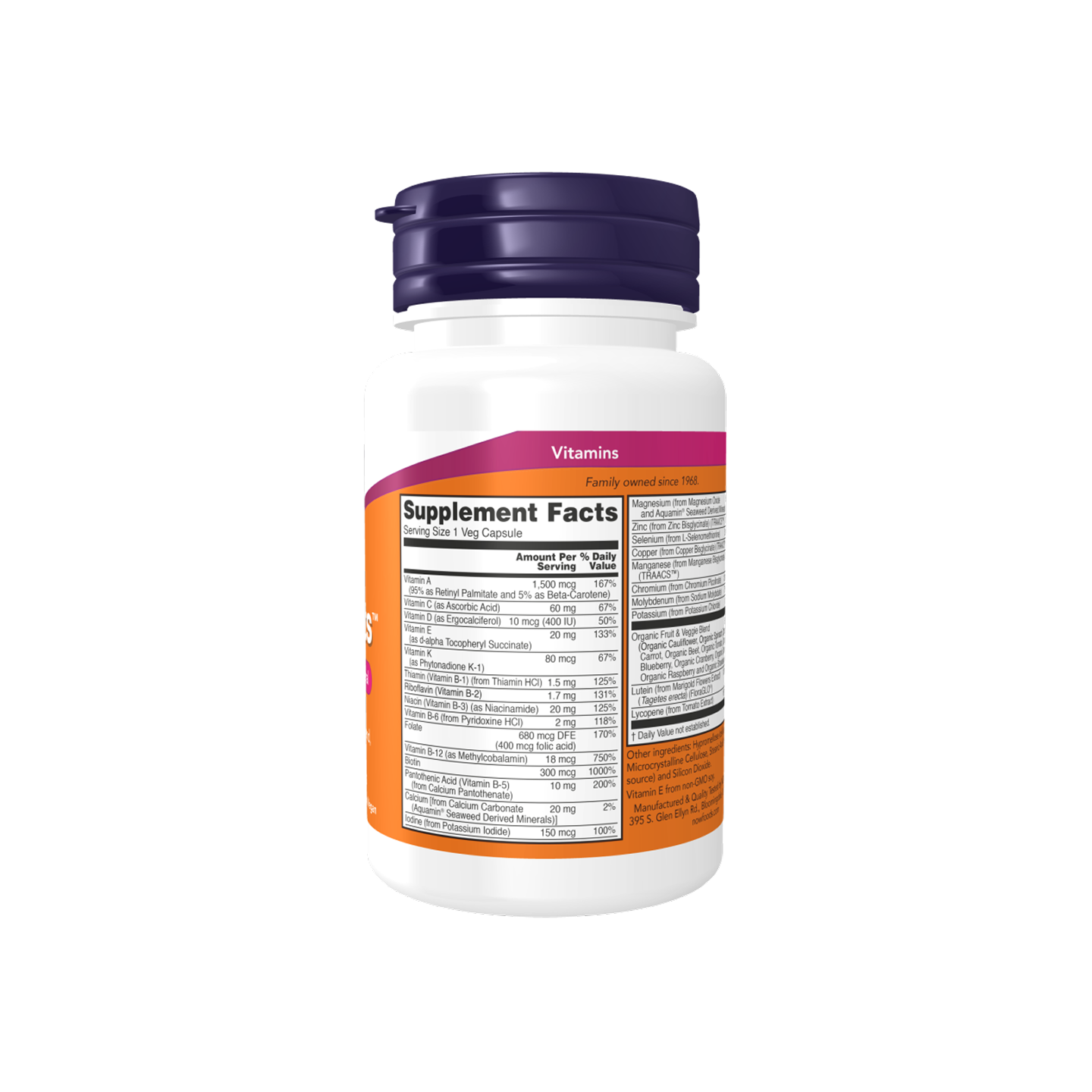 NOW Foods Daily Vits 30 cápsulas vegetales
