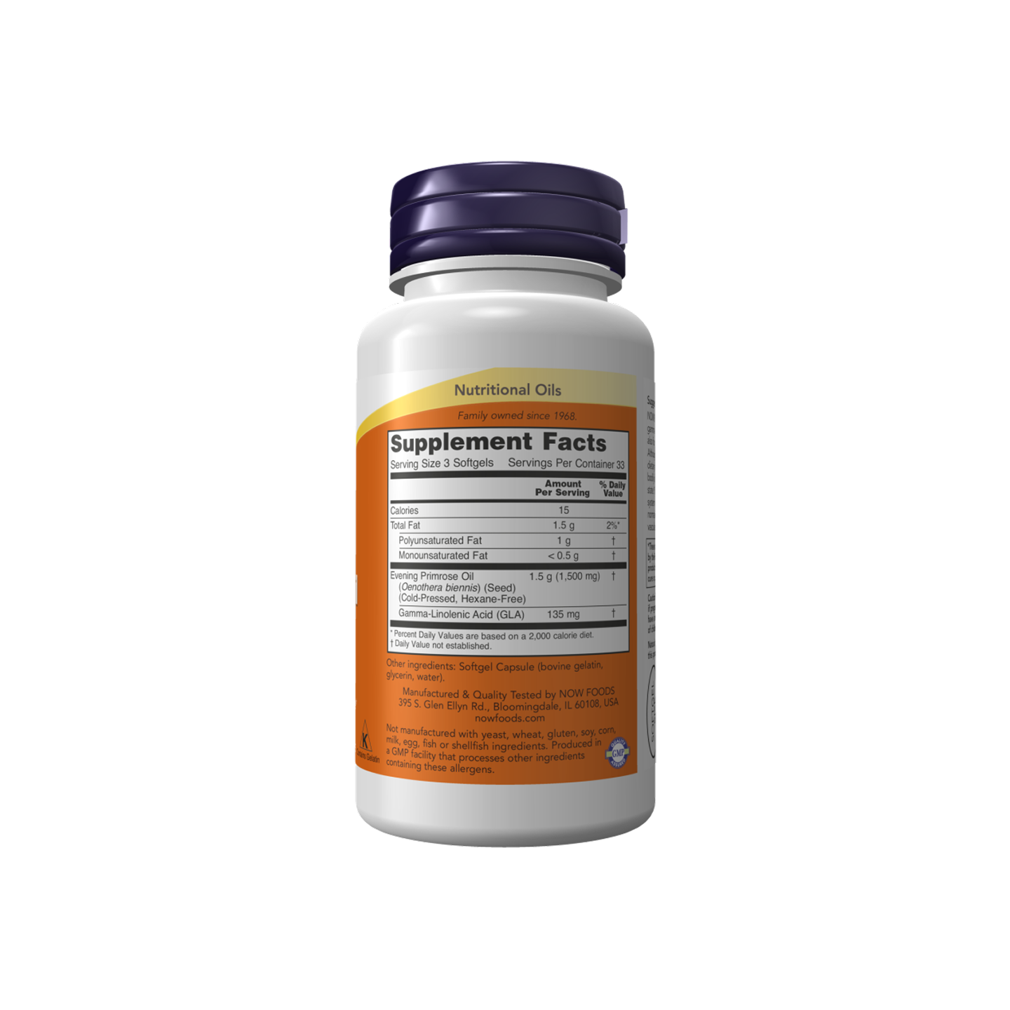 NOW Foods Aceite de Onagra 500 mg 100 cápsulas blandas