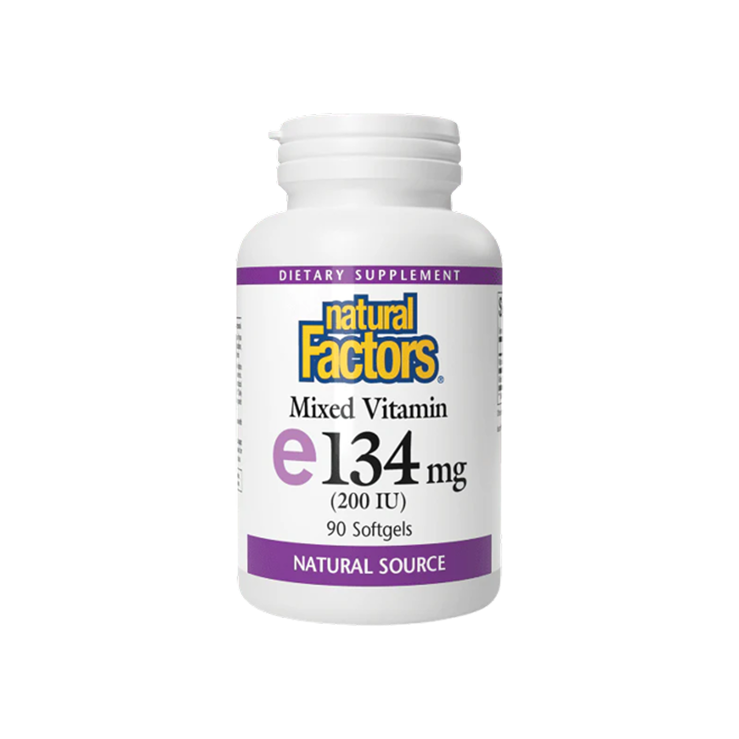 Natural Factors Vitamin E 134 mg (200 IU) d-alpha tocopherol 90 Softgels