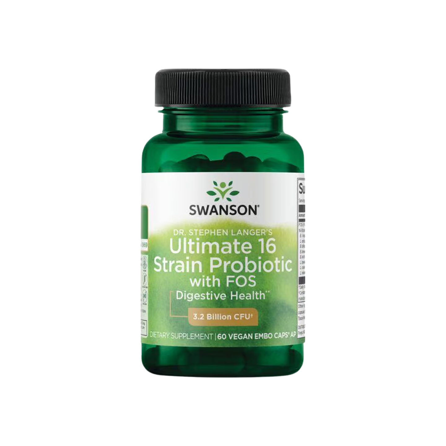 Swanson Dr. Stephen Langer's Ultimate 16 Strain Probiotic con FOS – 60 cápsulas vegetales