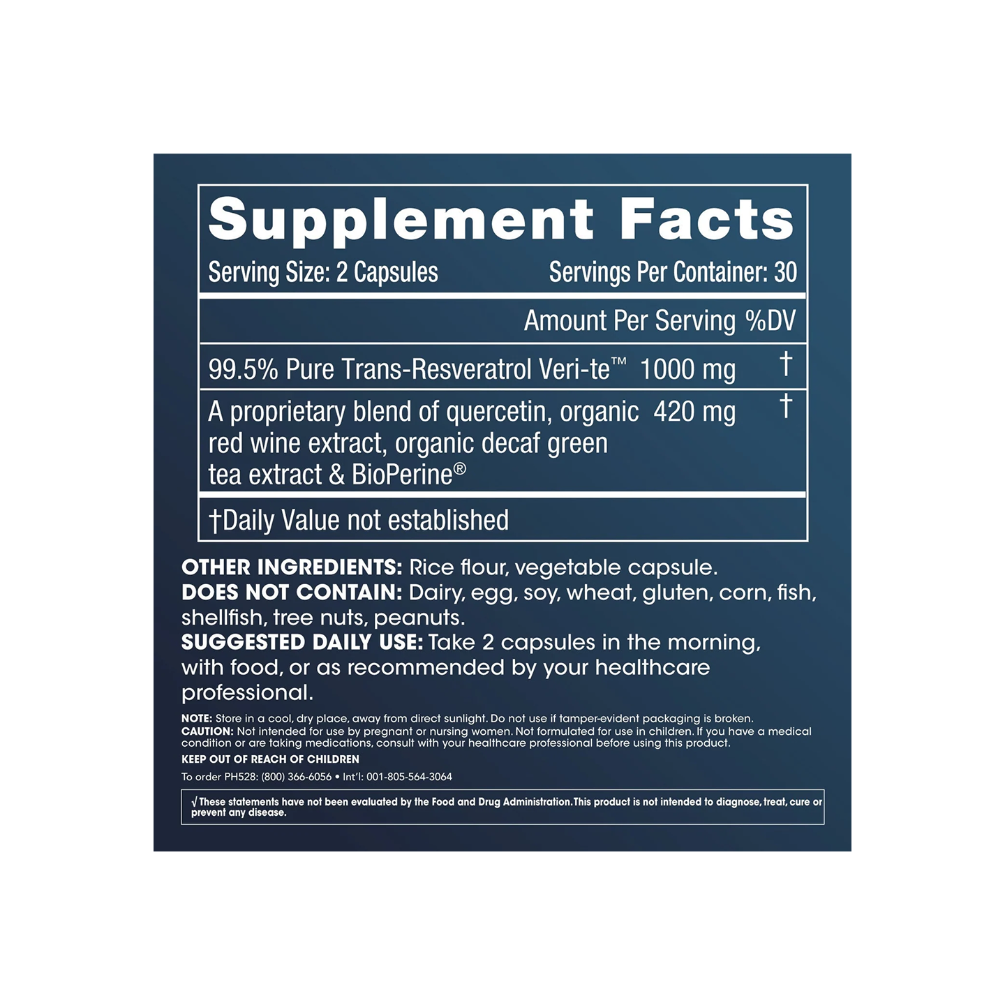 ProHealth Trans-Resveratrol Plus 1000 mg 60 cápsulas