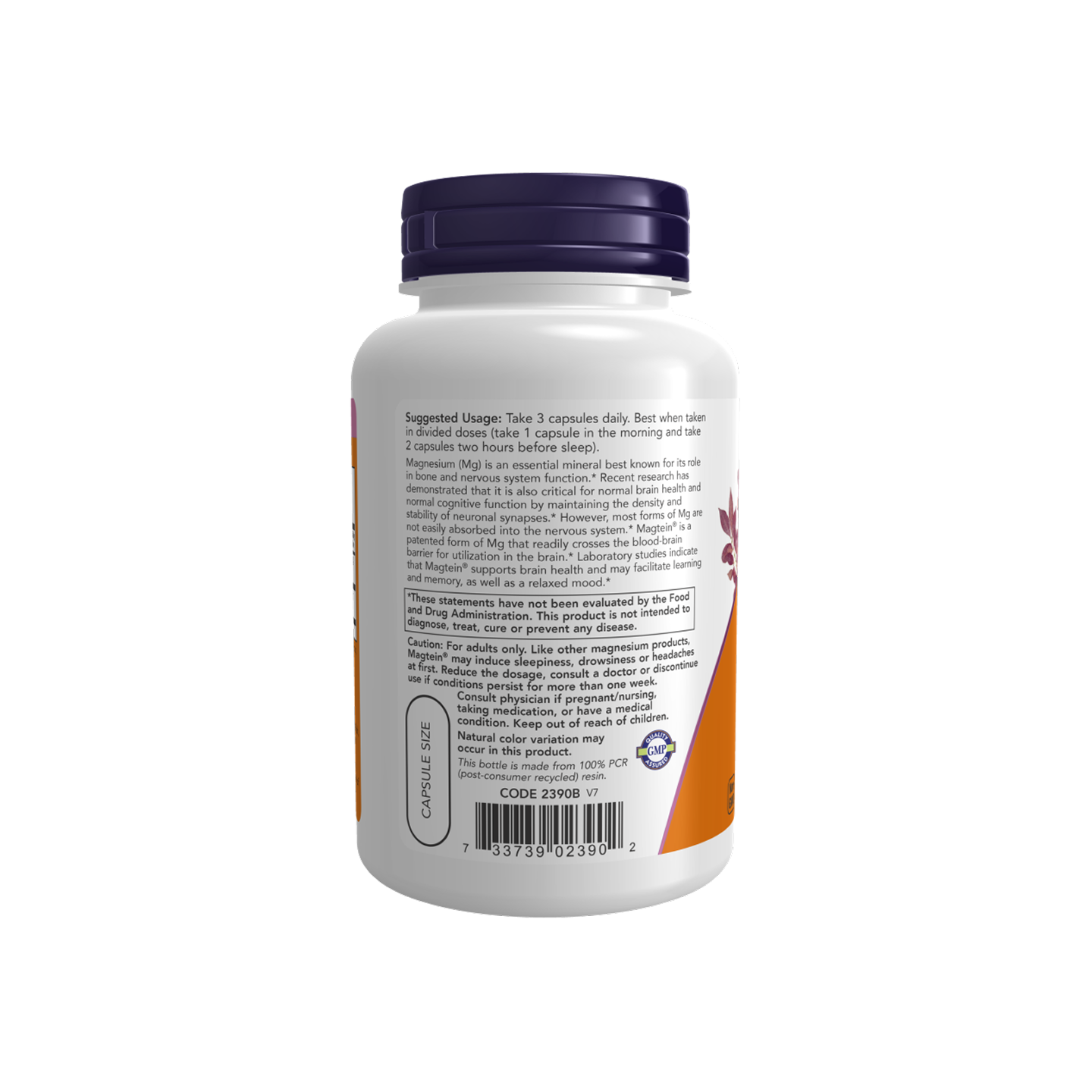 NOW Foods Magtein® – Magnesio L-Treonato – 90 cápsulas vegetales