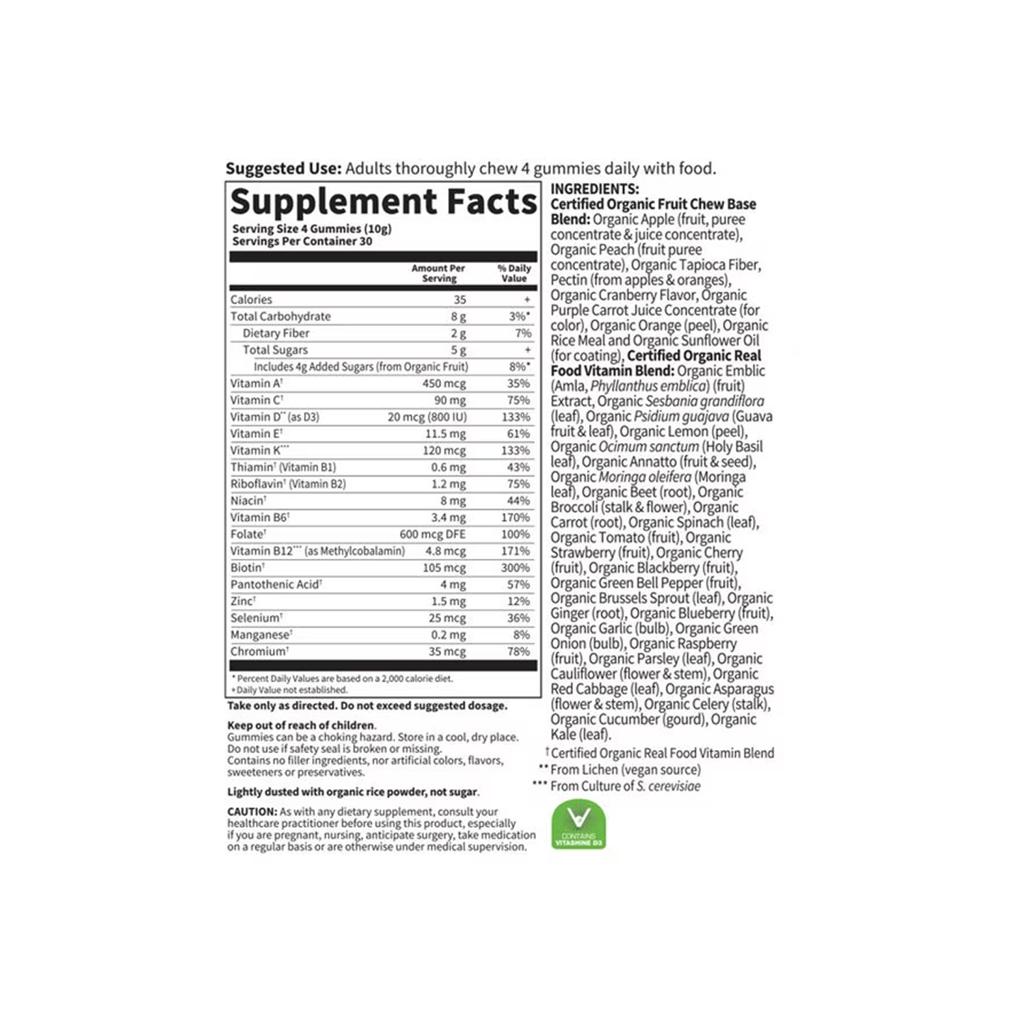 Garden of Life Organics Vitaminas Prenatales Gummies Frutas Orgánicas 60 unidades