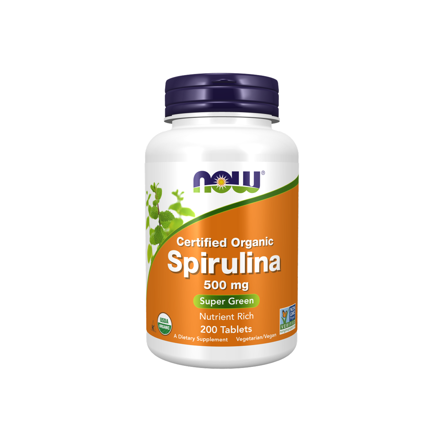 NOW Foods Spirulina Orgánica 500 mg – 200 Tabletas