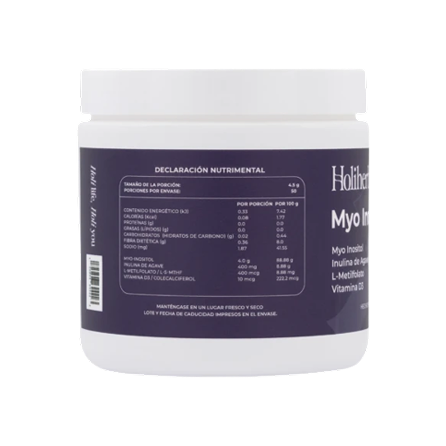 Holiherb Myo Inositol + Ácido Fólico en polvo – 225 g