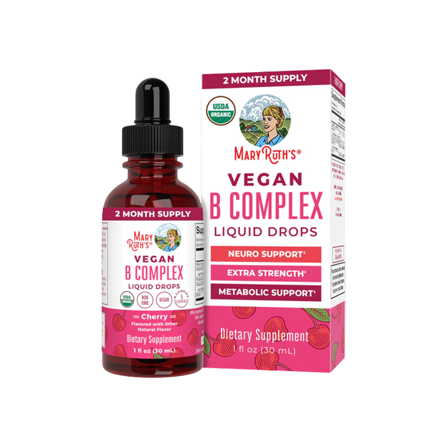 MaryRuth Organics B Complex Líquido 1 fl oz (30 ml) para Energía y Salud de la Piel, Cabello y Uñas