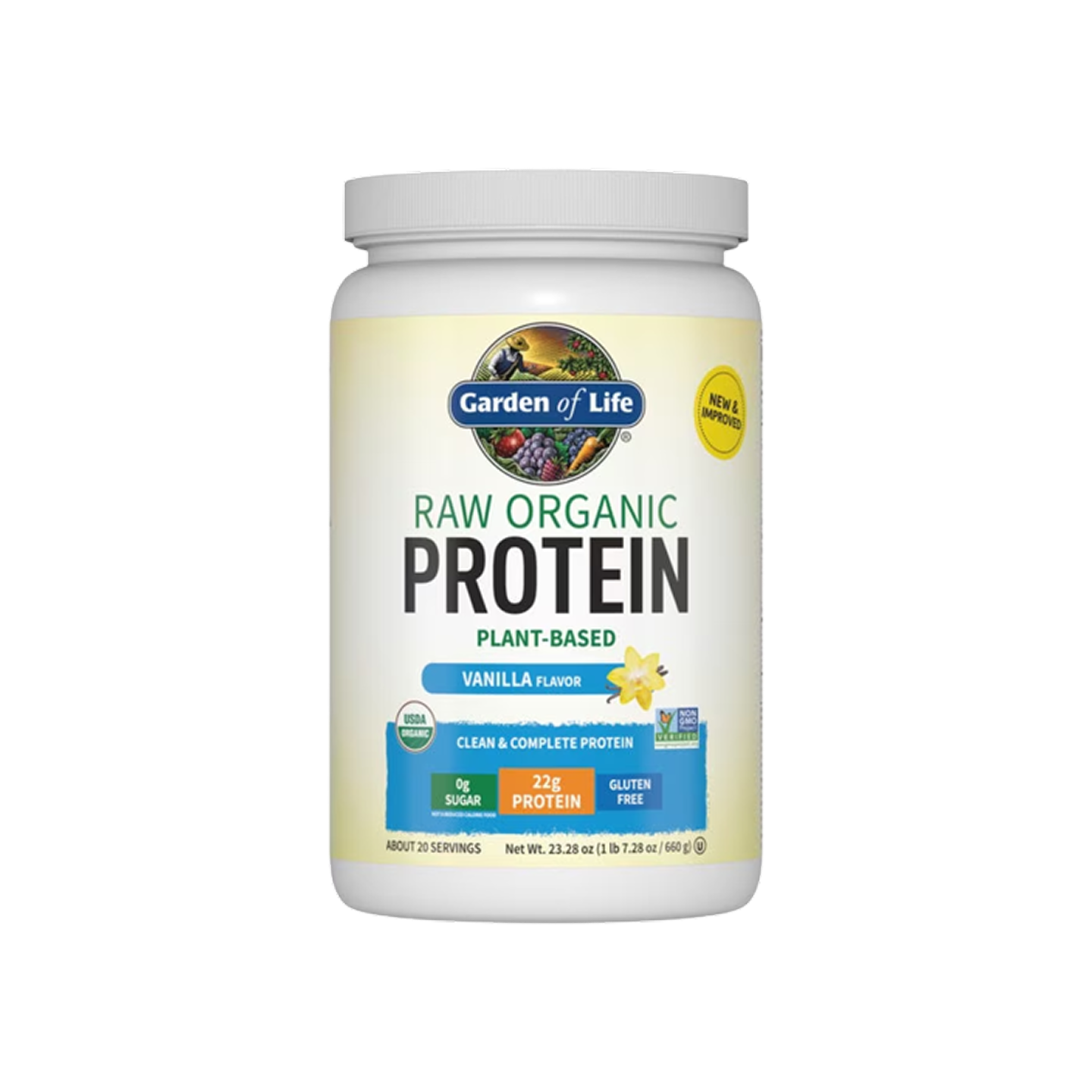 Garden of Life Raw Organic Protein Powder Vanilla Flavor 660g
