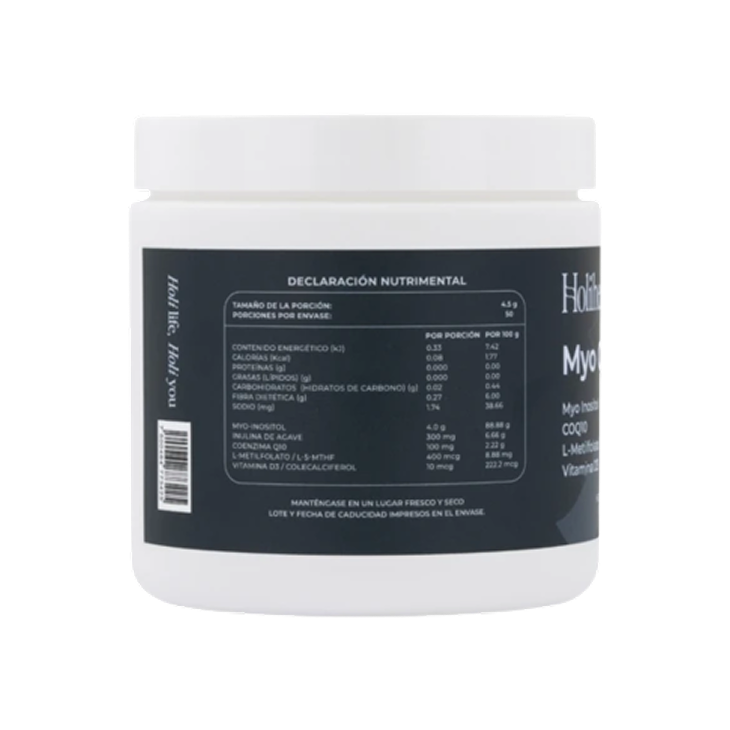 Holiherb Myo Inositol + Metilfolato + CoQ10 en polvo – 225 g