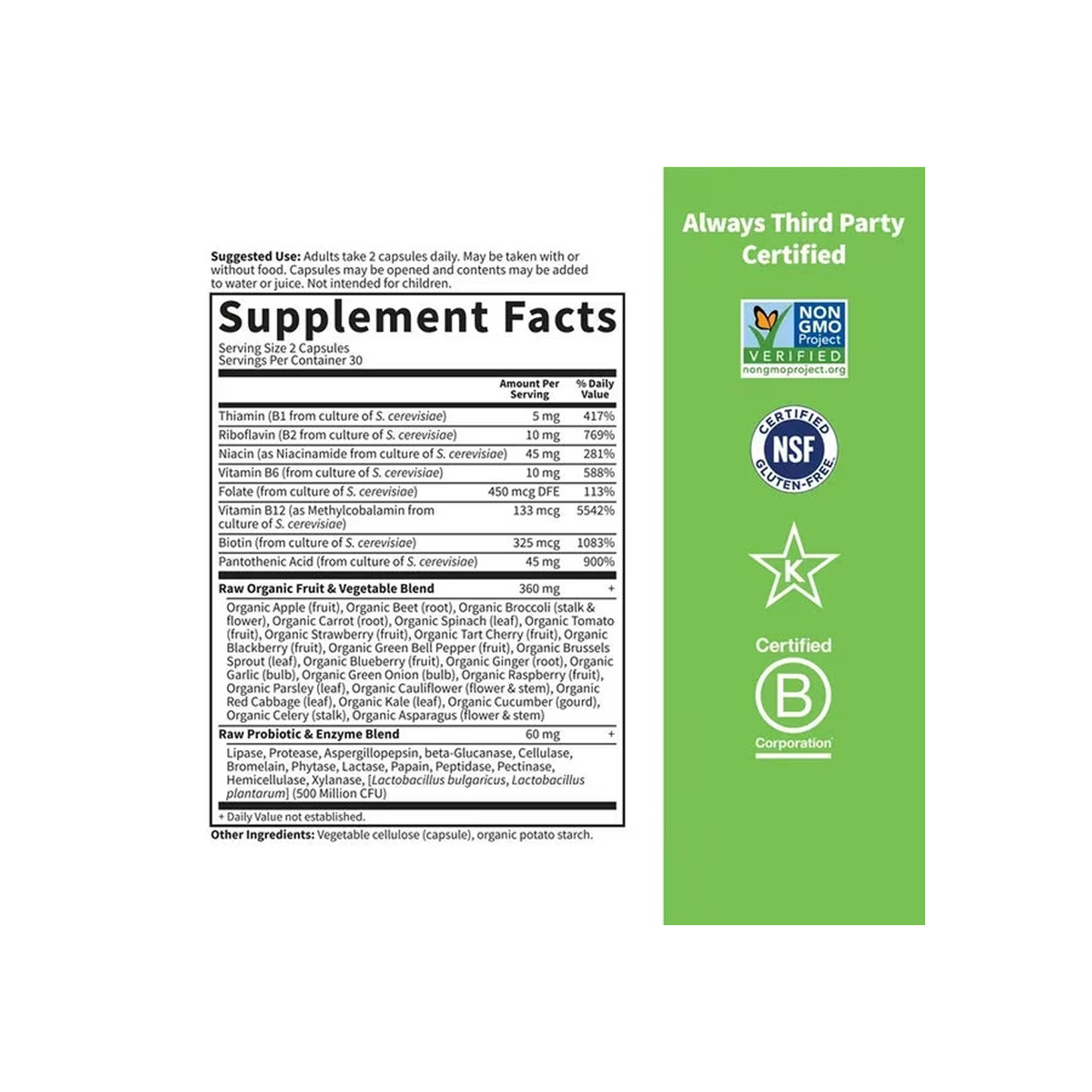 Garden of Life Vitamin Code Raw B Complex 60 veg cápsulas