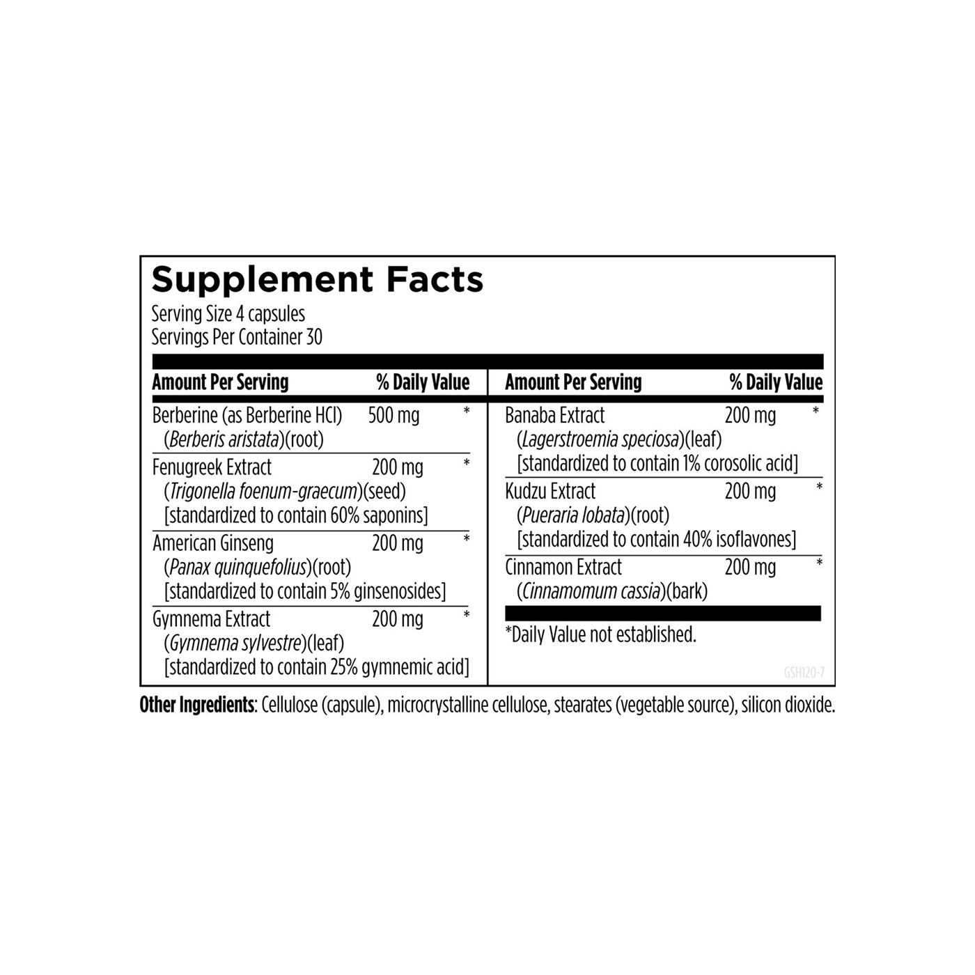 Designs for Health GlucoSupreme Herbal 120 cápsulas
