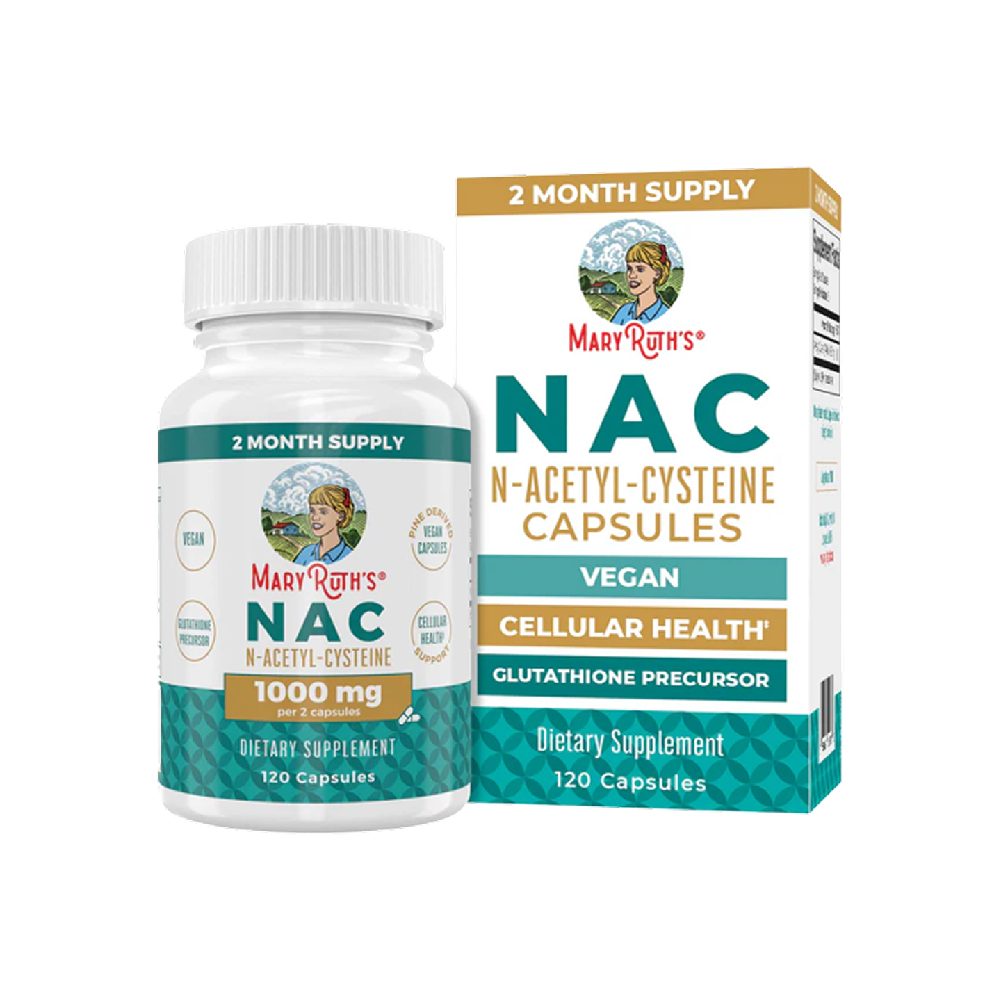 MaryRuth Organics N-Acetyl Cysteine (NAC) 1000 mg – 120 cápsulas veganas