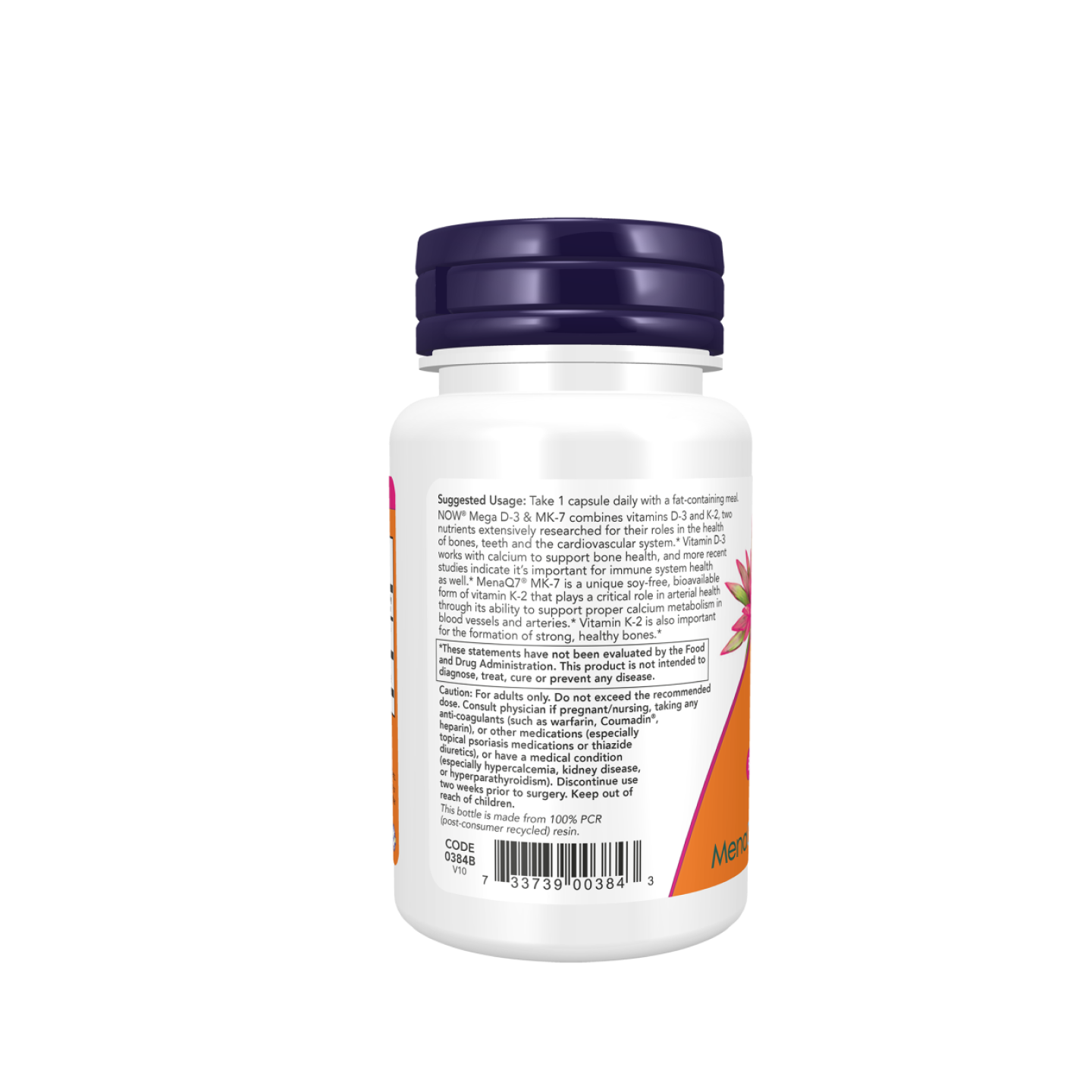 Now Foods Mega D-3 & MK-7 5,000 IU / 180 mcg, 60 cápsulas vegetarianas