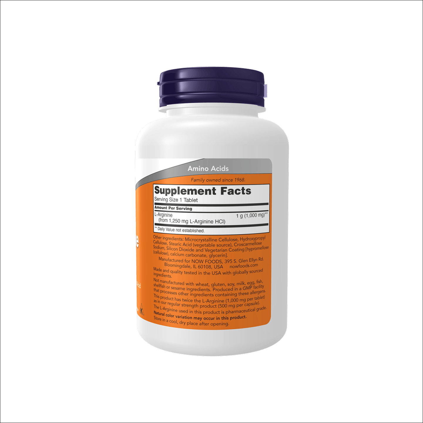NOW Foods L-Arginina Doble Potencia 1000 mg, 120 tabletas