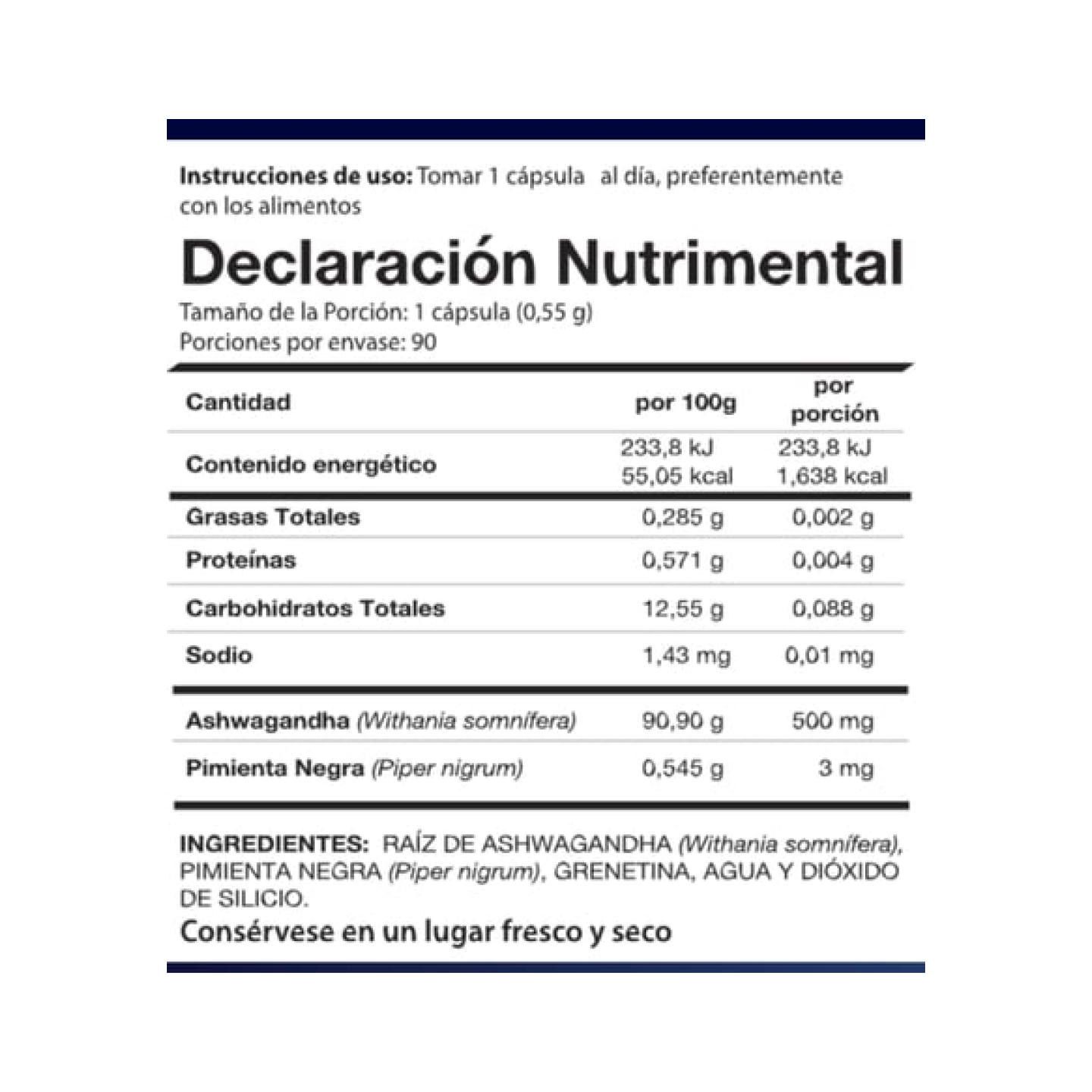 New Functional Nutraceutics Ashwagandha 500 mg, 90 Cápsulas