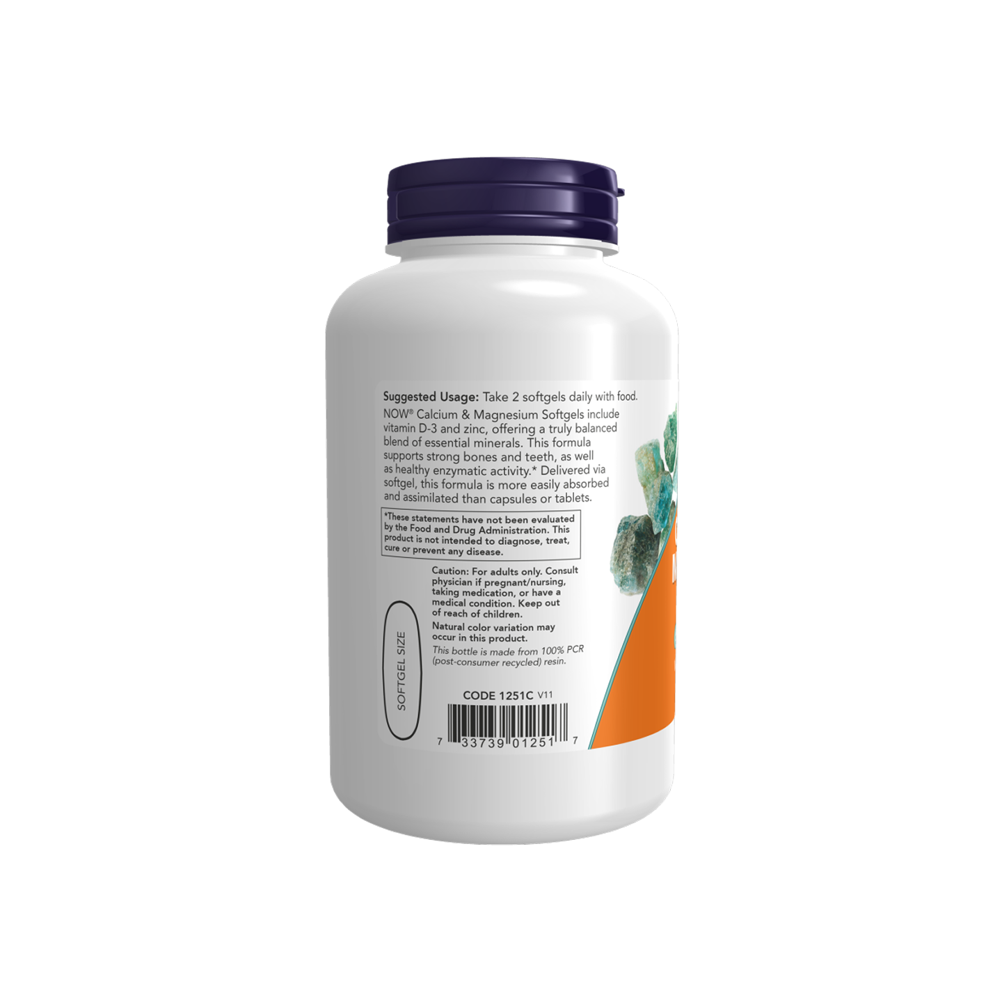 NOW Foods Calcio, Magnesio, Vitamina D3 y Zinc, 120 cápsulas blandas