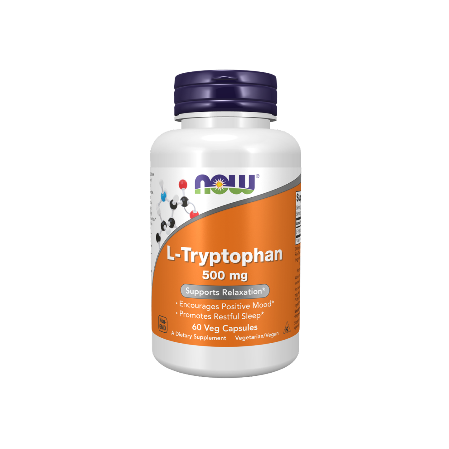 NOW Foods L-Tryptophan 500 mg, 60 cápsulas vegetales