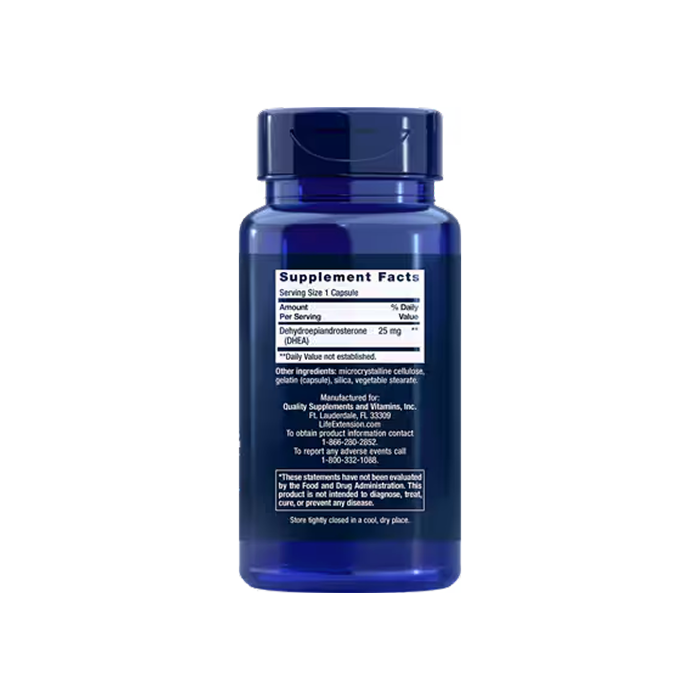 Life Extension DHEA 25 mg, 100 cápsulas